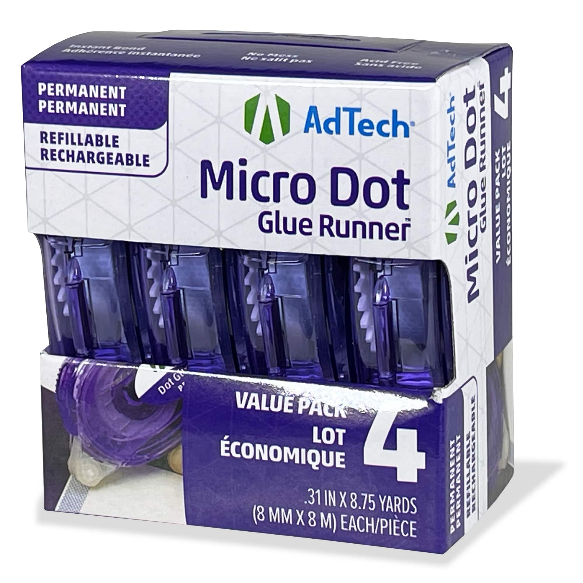 12 Packs: 4 ct. (48 total) AdTech® Permanent Micro Dot Glue Runner™