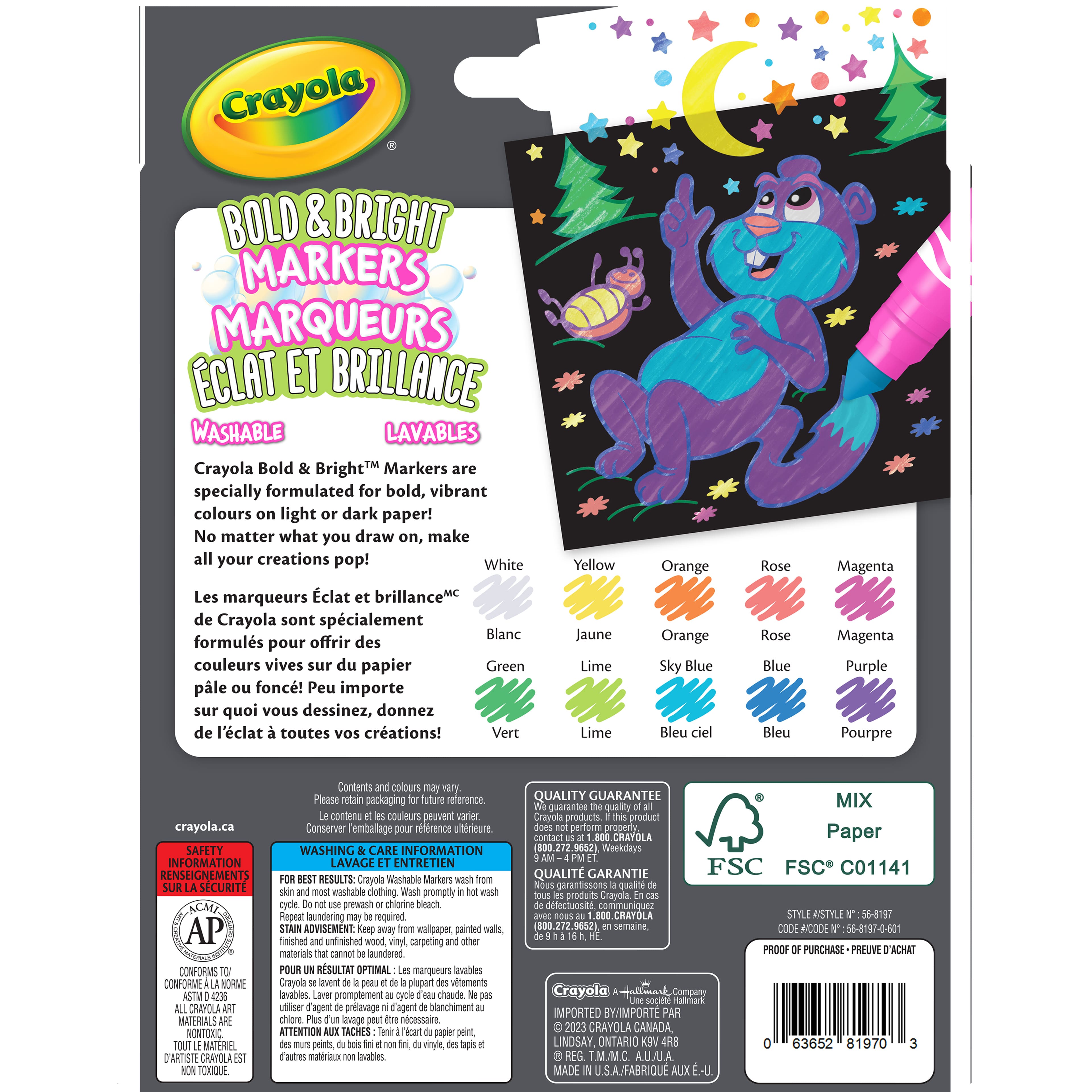 Crayola&#xAE; Bold &#x26; Bright Broad Line Markers