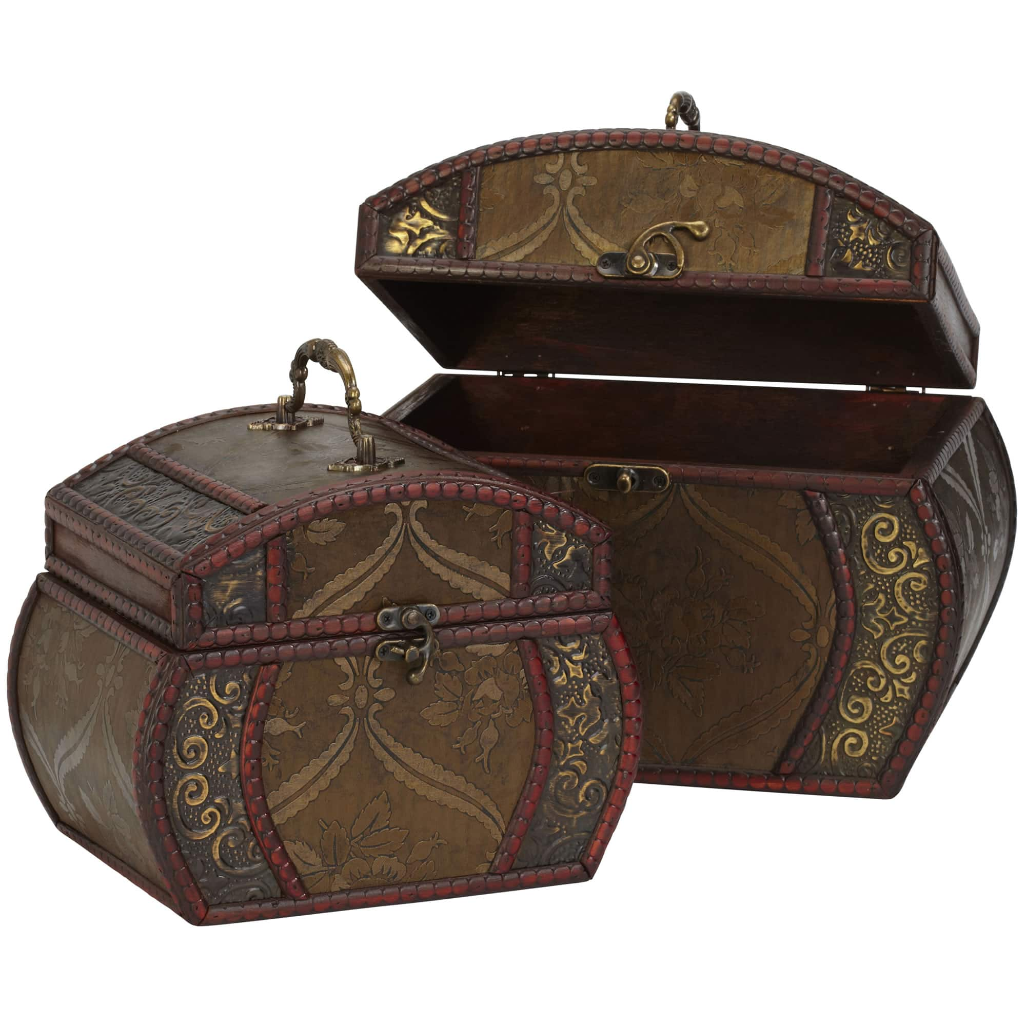 Brown Decorative Chests Set