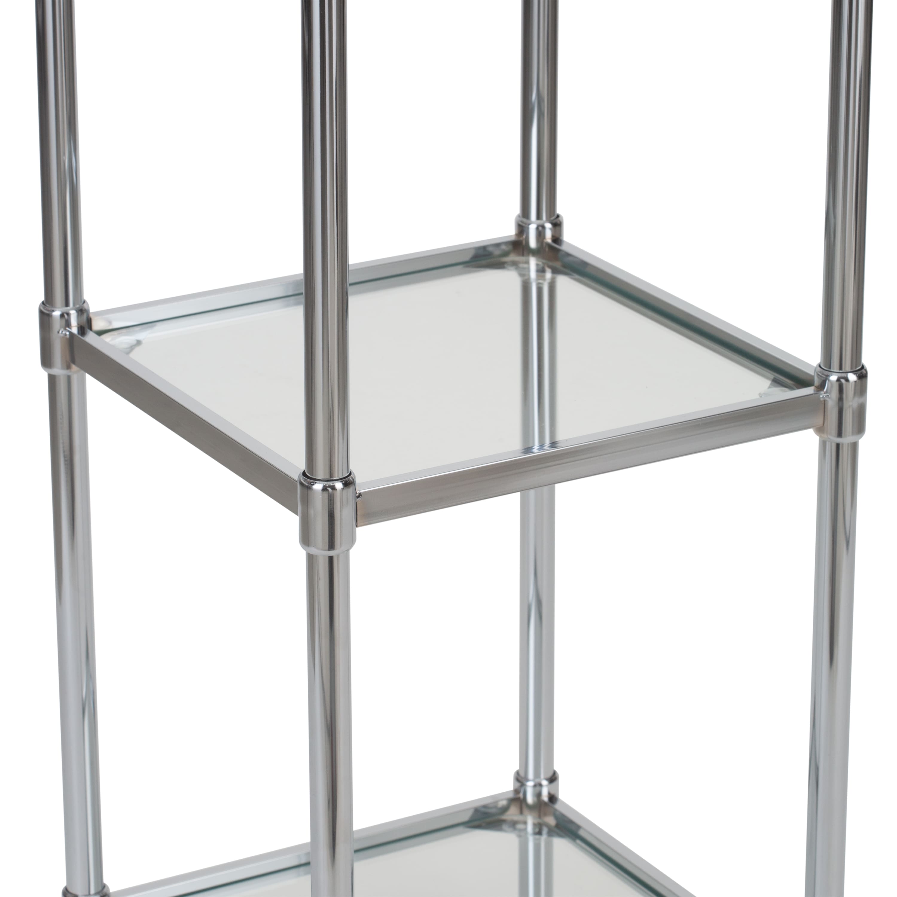 Organize It All Free Standing 4-Tier Glass Shelf Tower