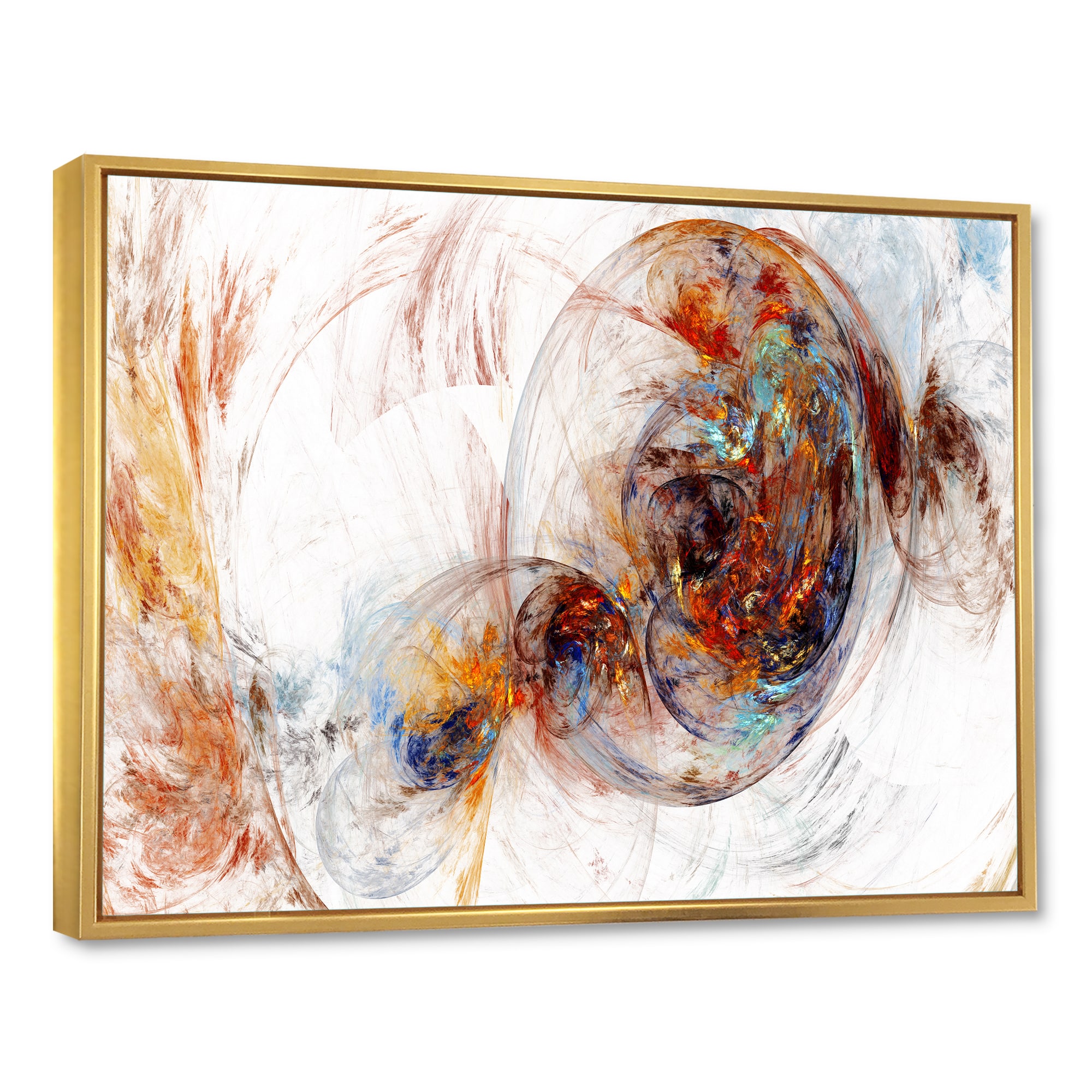 Designart - Colored Smoke Brown - Abstract Framed Canvas art print