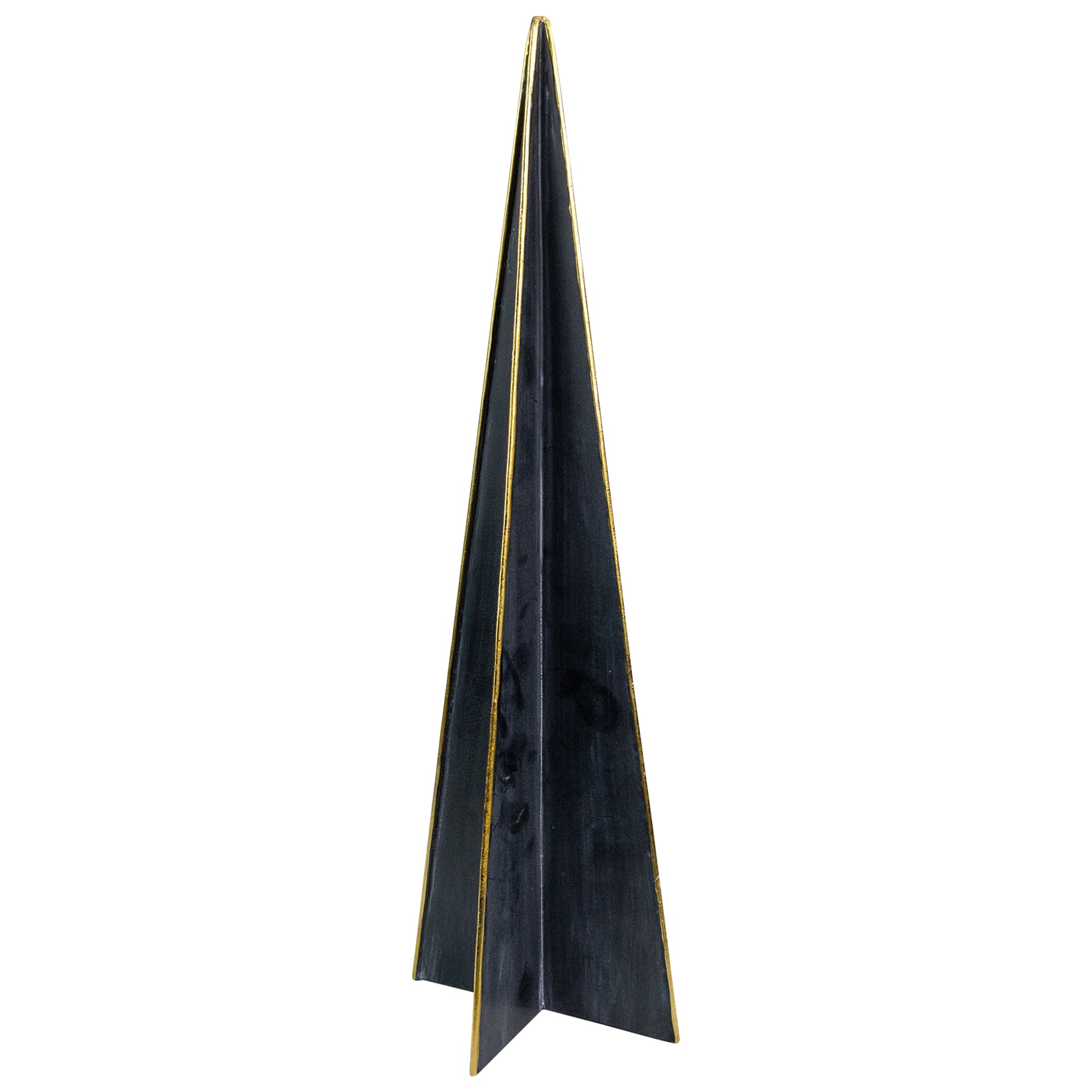 15" Blue & Gold Triangular Christmas Tree Tabletop Décor