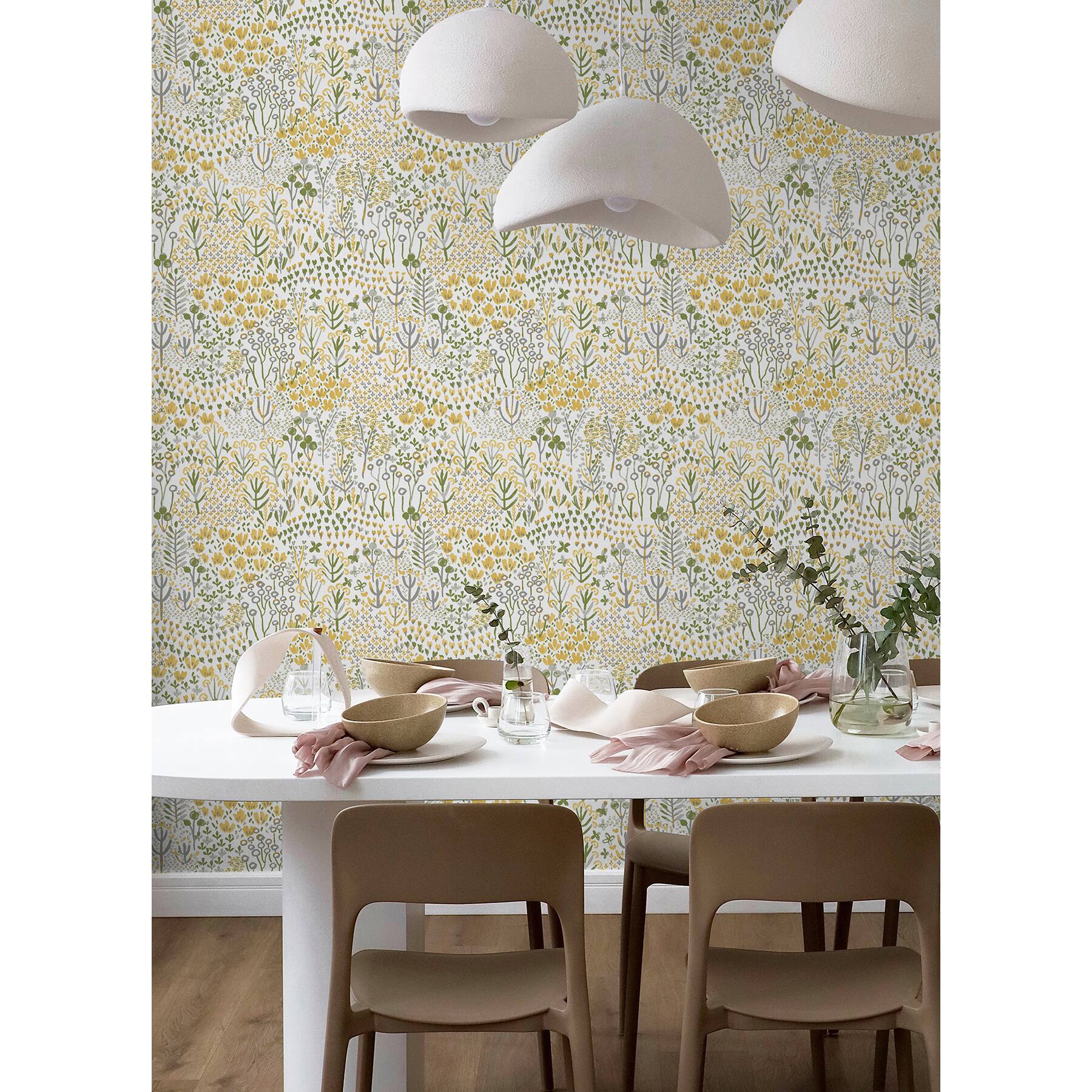 NuWallpaper Flower Parade Yellow Peel &#x26; Stick Wallpaper