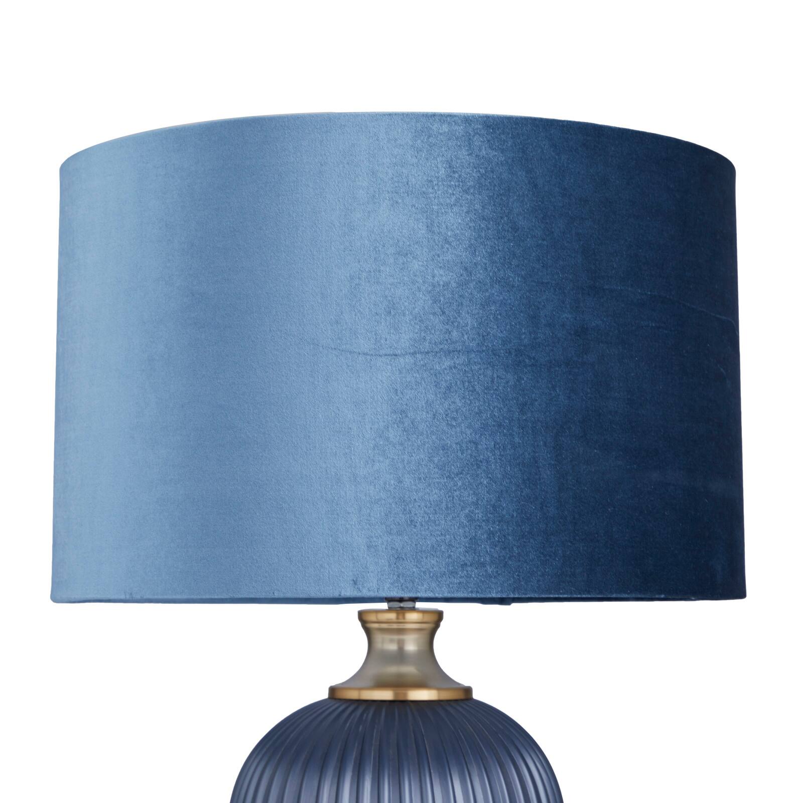 Blue Velvet Transitional Table Lamp, 26&#x22; x 16&#x22; x 16&#x22;