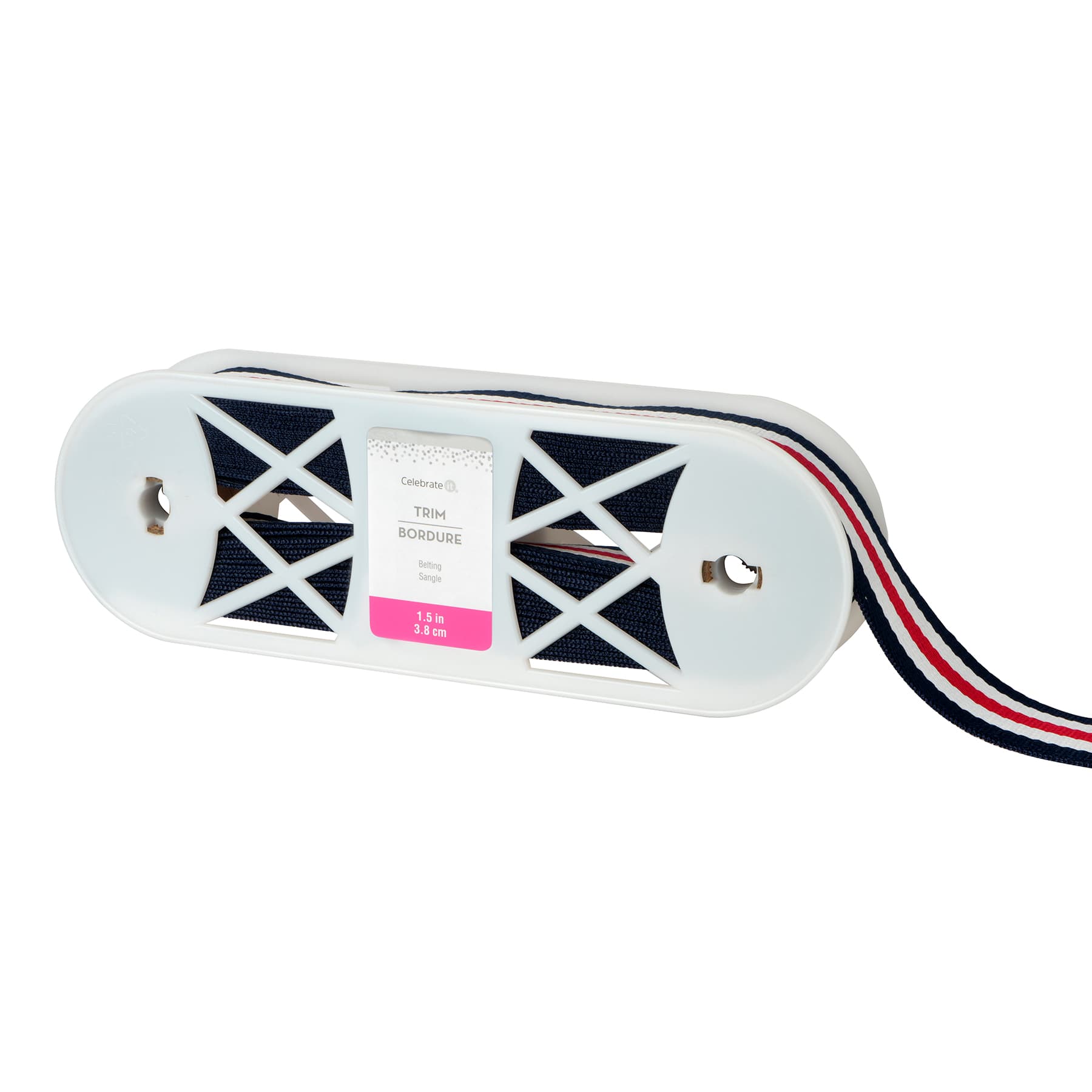 1.5&#x22; Black, White &#x26; Red Stripes Belting Trim by Celebrate It&#xAE;