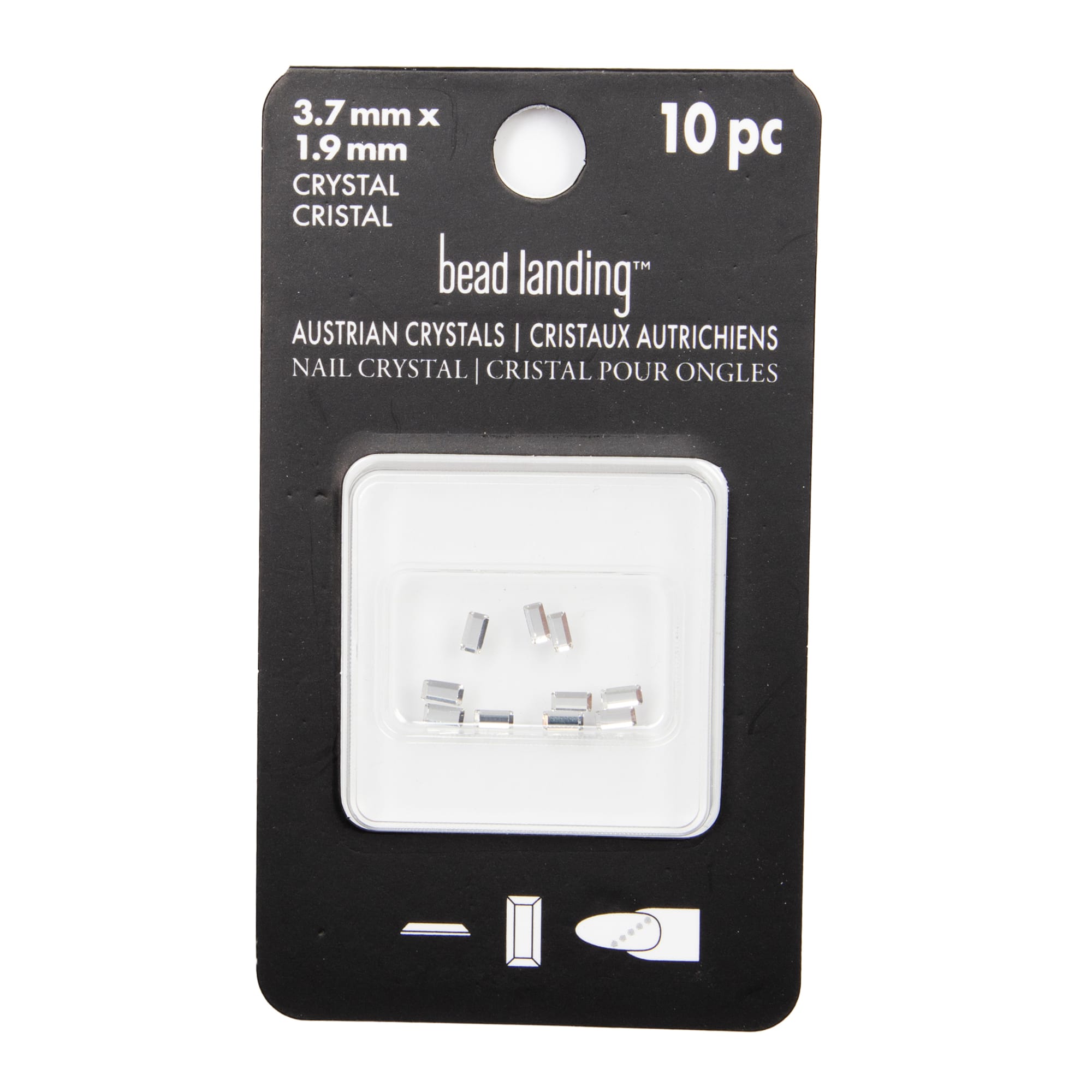 3.7mm Crystal Baguette Glue-On Austrian Crystals by Bead Landing™, 10ct.