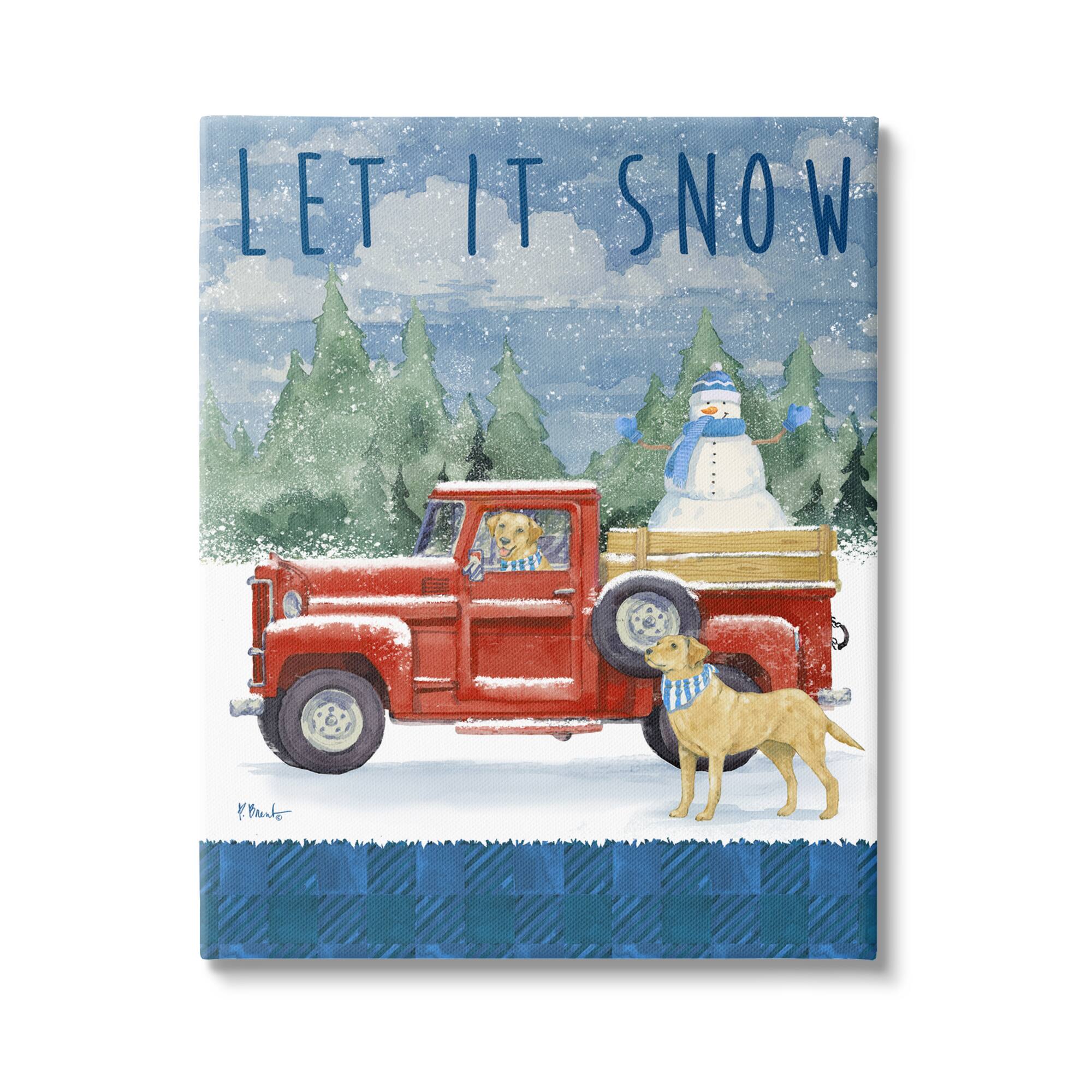 Stupell Industries Let It Snow Winter Dogs Canvas Wall Art