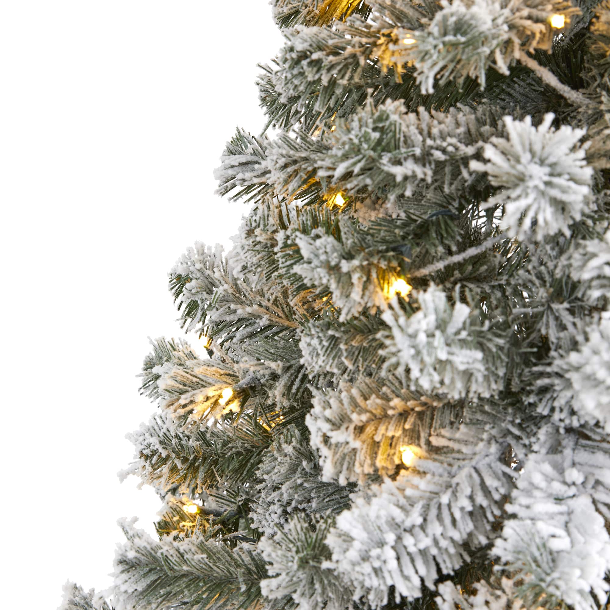 6ft. Pre-Lit Flocked West Virginia Fir Artificial Christmas Tree, Clear LED Lights
