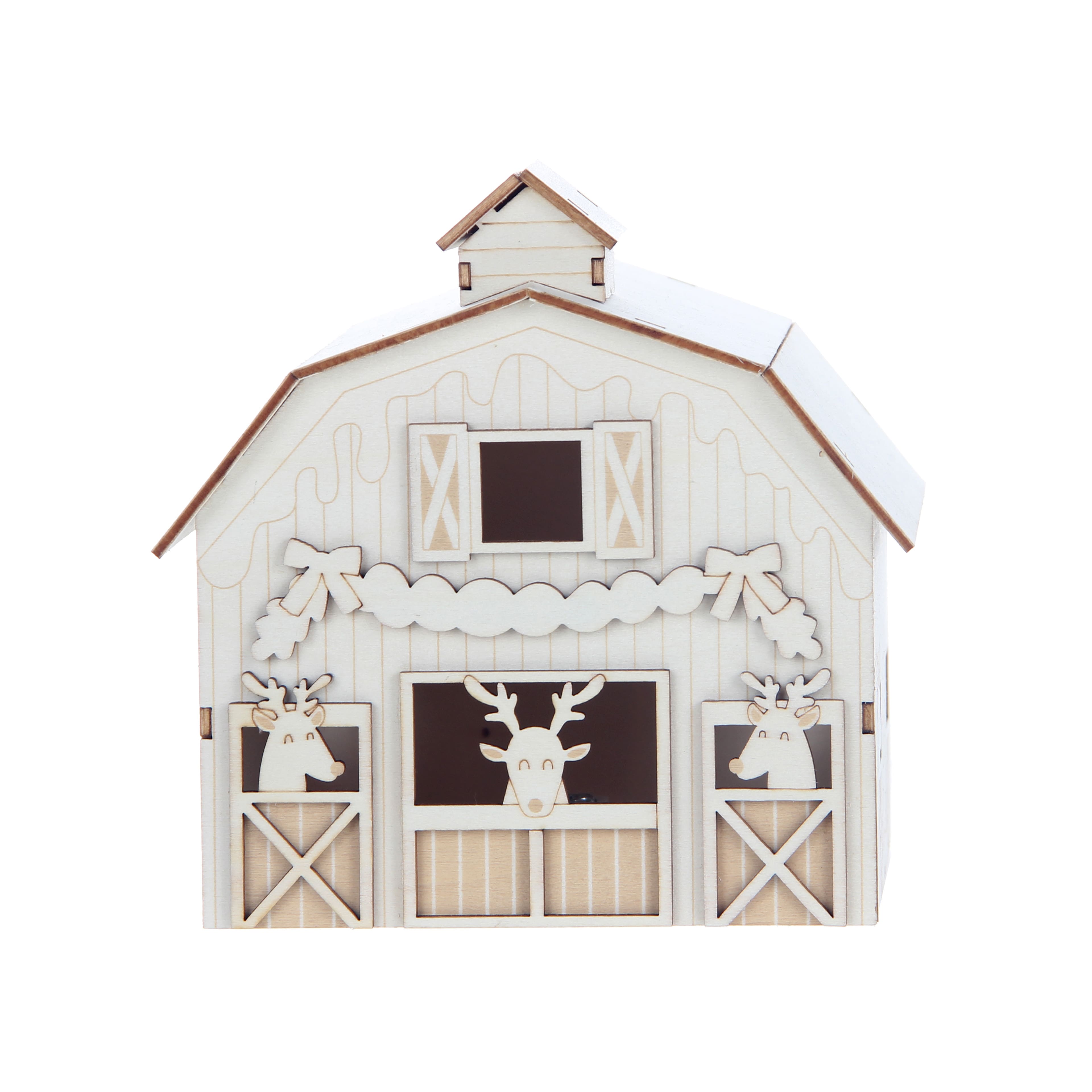 6&#x22; DIY LED Wood Village Barn by Make Market&#xAE;