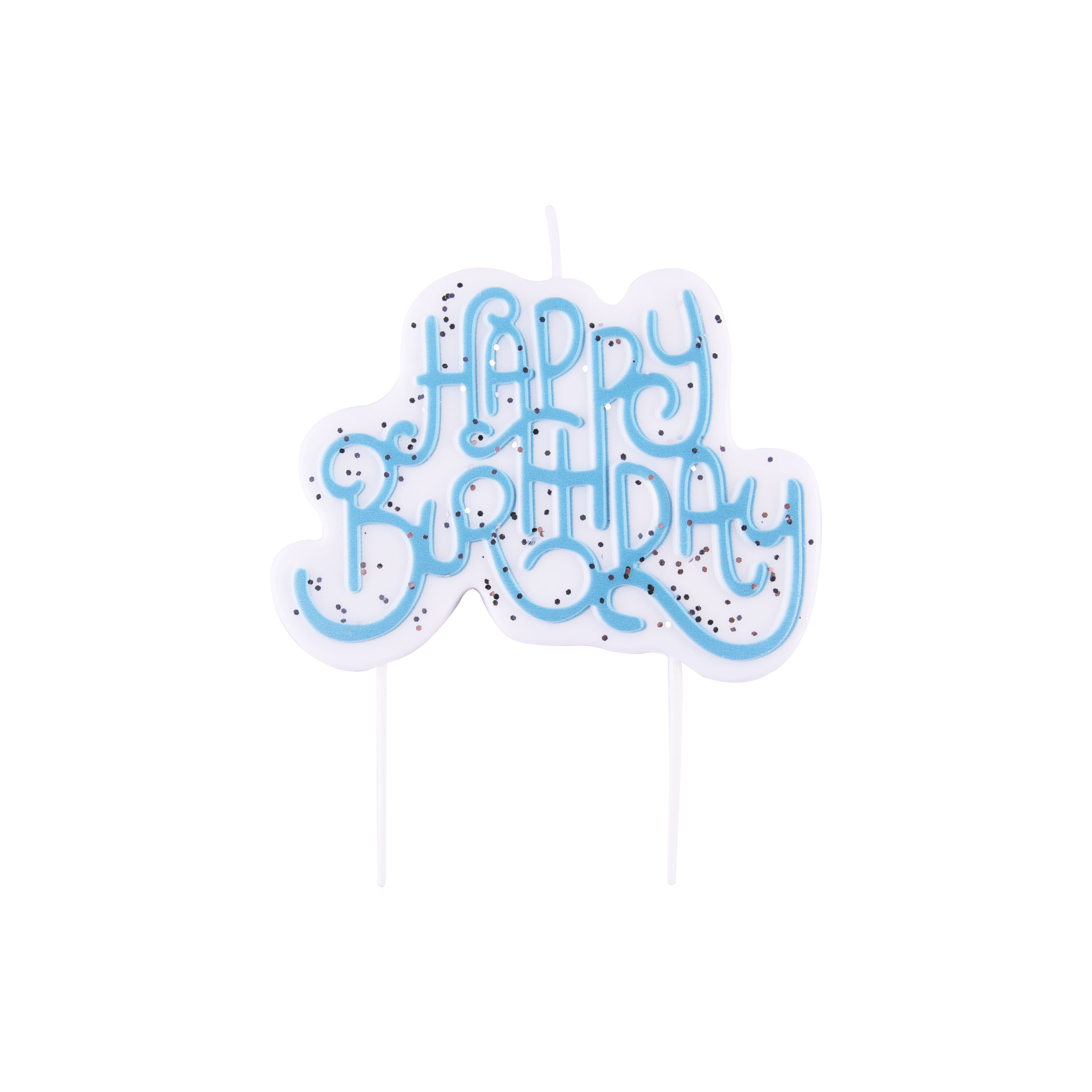 PME Party&#xAE; Blue Happy Birthday Candle