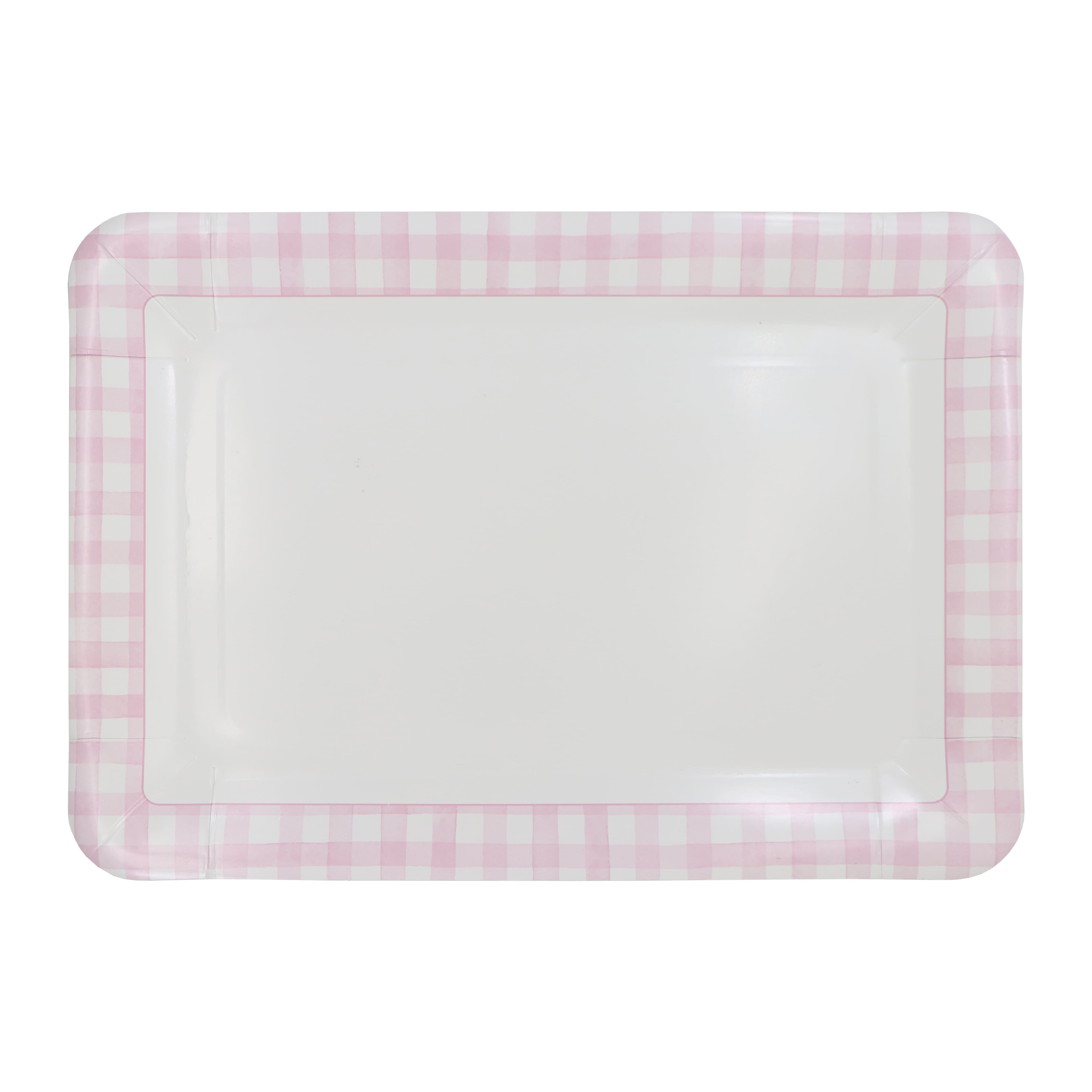 9&#x22; x 13&#x22; Pink &#x26; White Gingham Paper Trays, 2ct. by Celebrate It&#x2122;