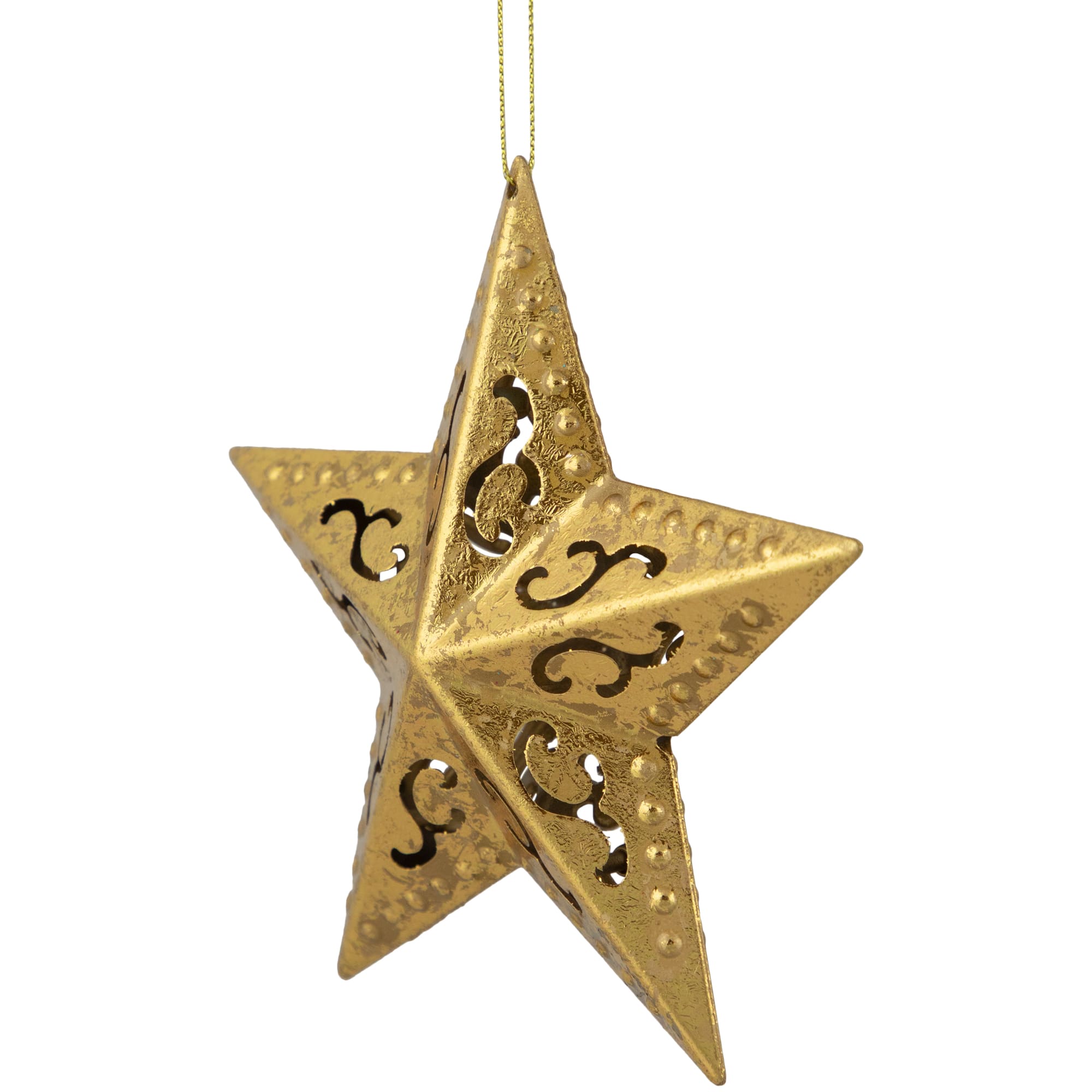 5.75&#x22; Gold Filigree Star Ornament