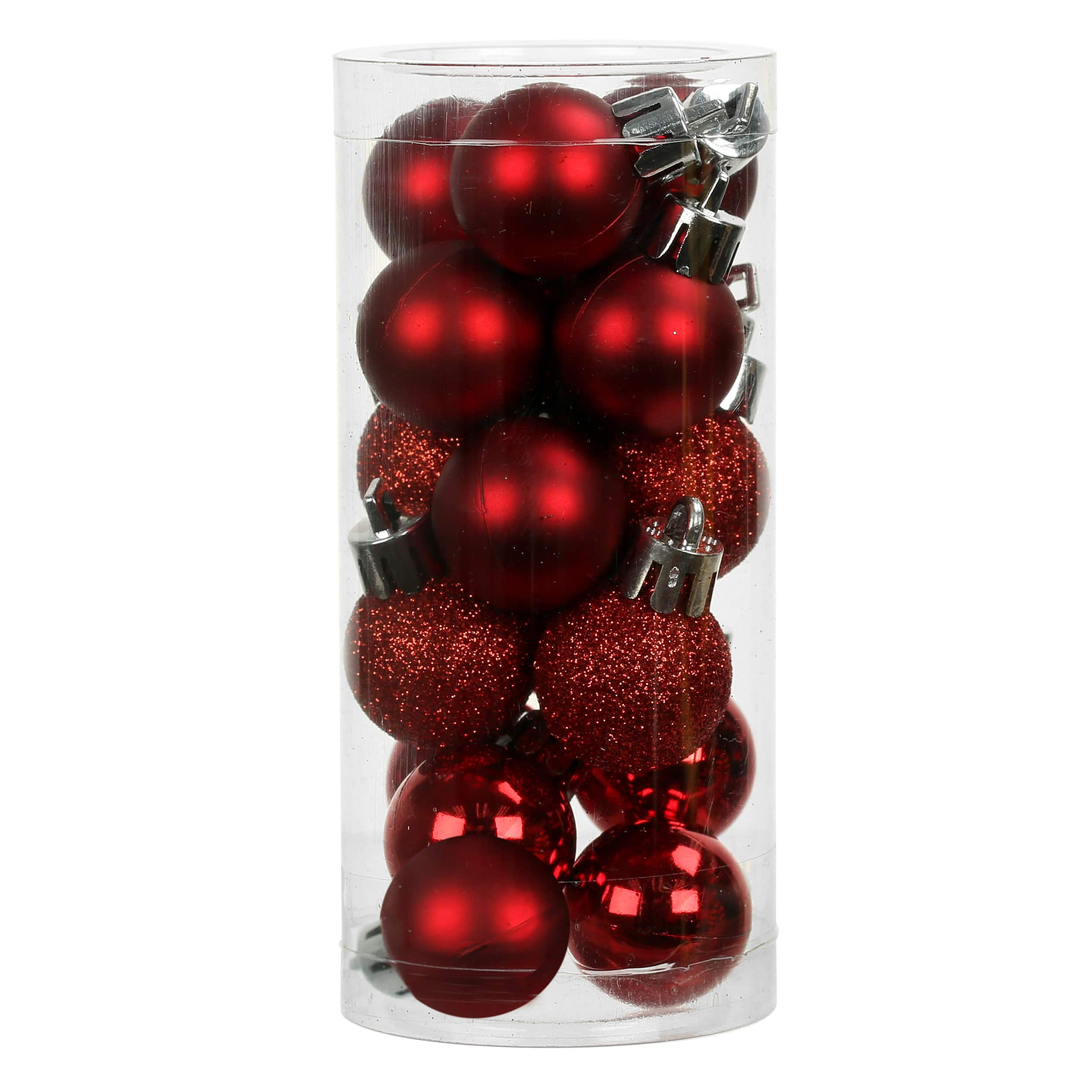 16 Pack 25mm Mini Red Plastic Ball Ornaments by Ashland®