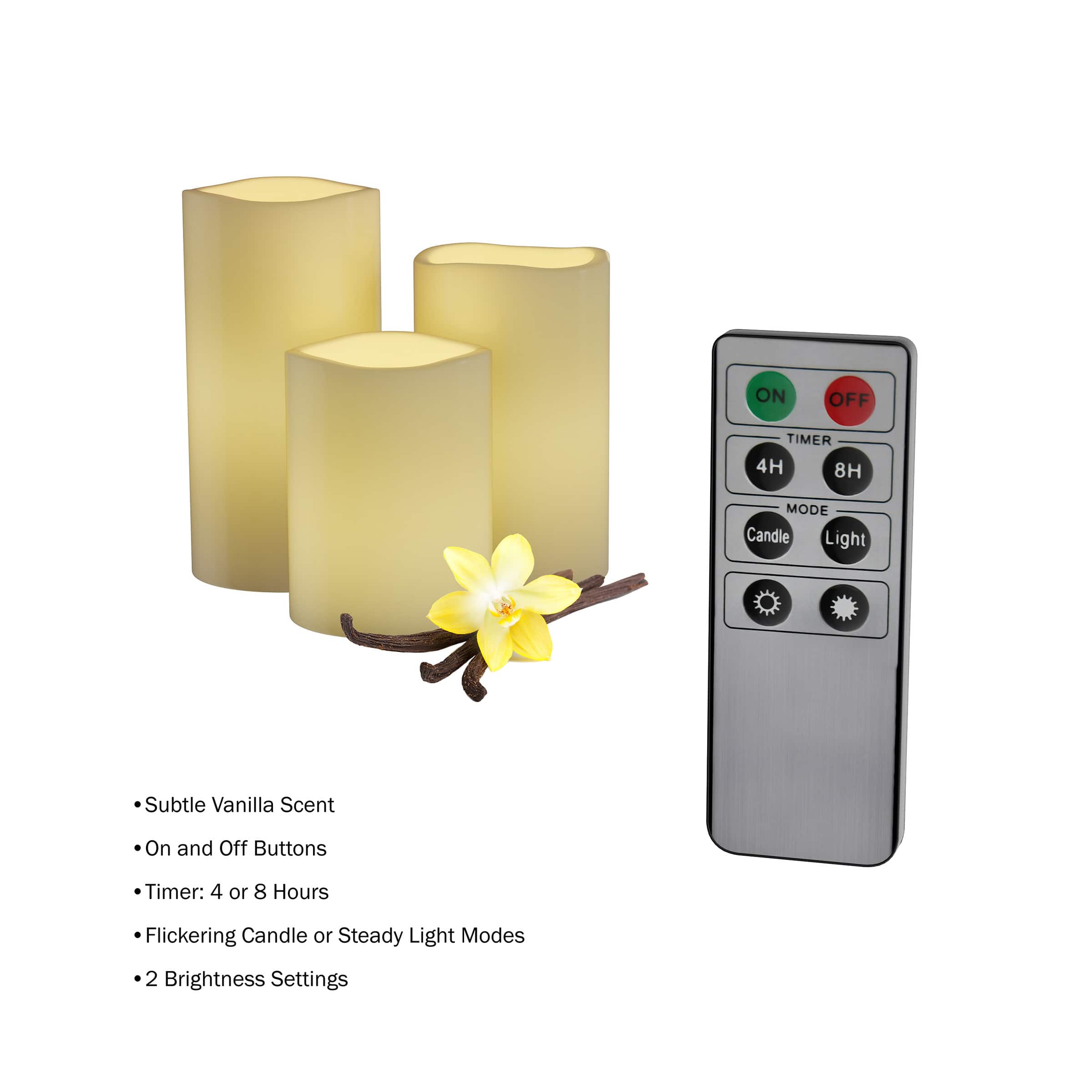 Hastings Home LED Flameless Candles & Remote Set