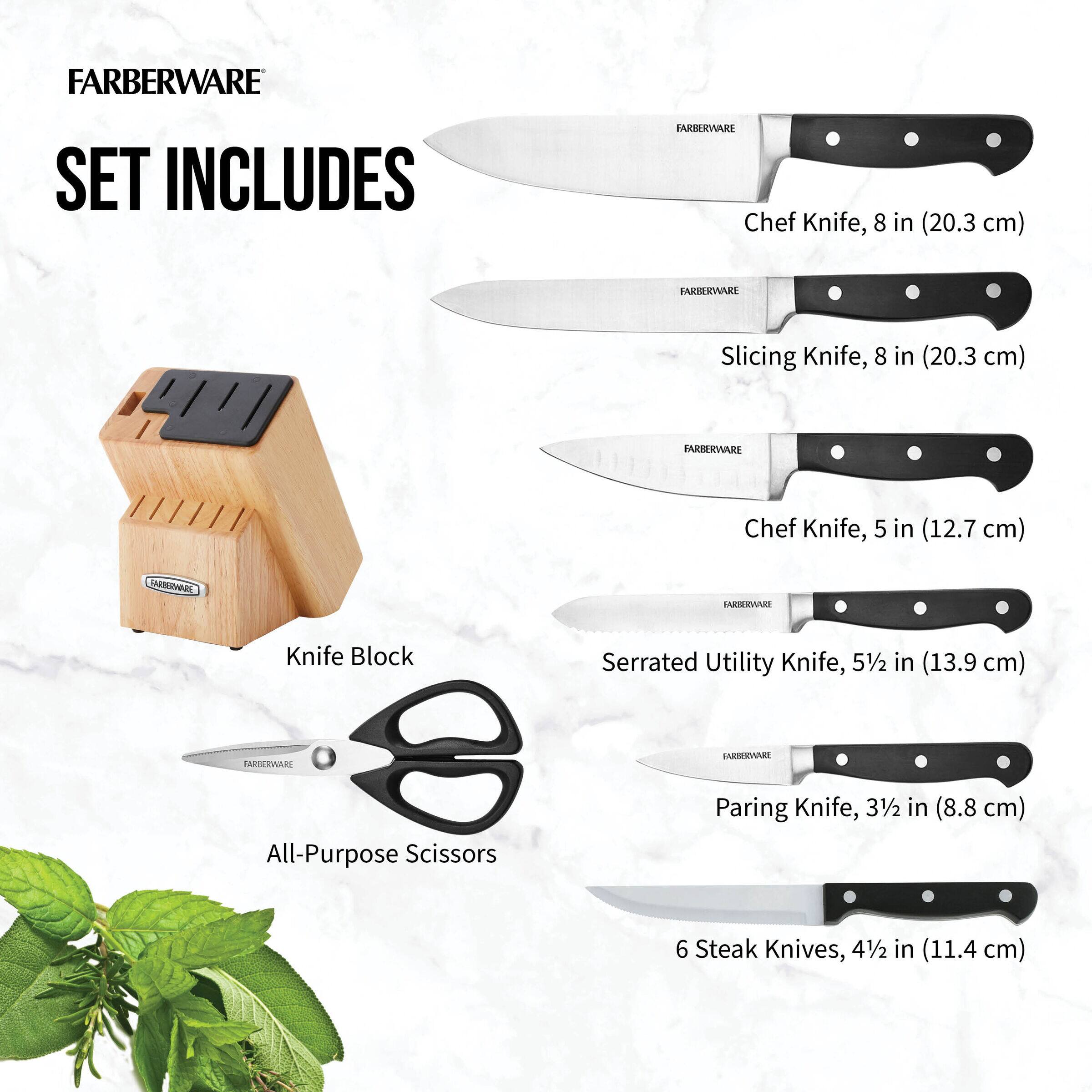 Farberware Edgekeeper Black 13-Piece Pro Cutlery Set