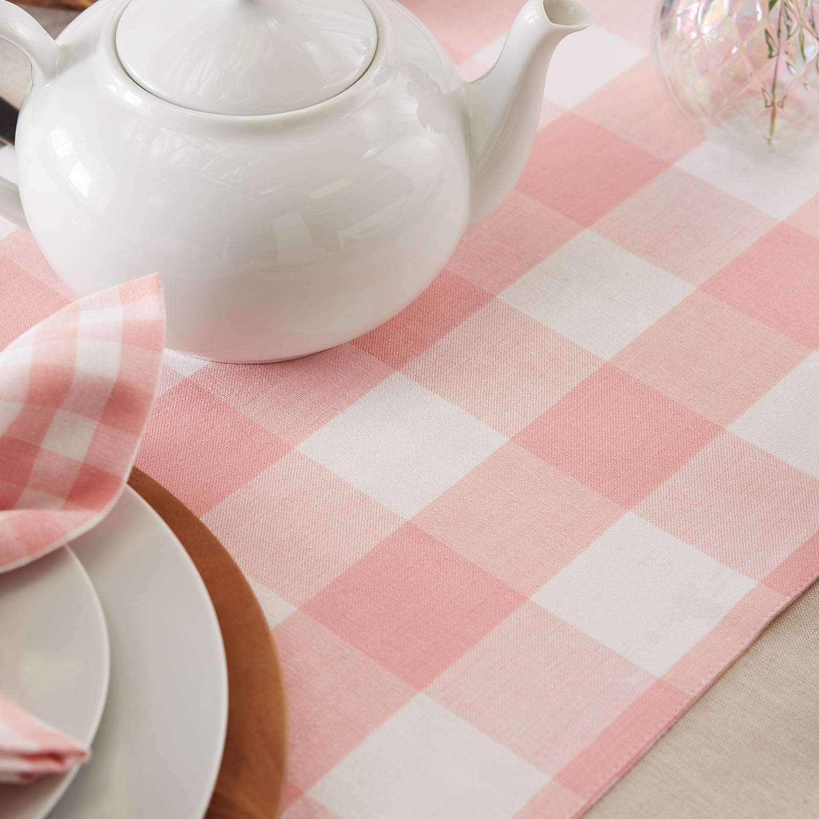 DII® 72" Reversible Gingham & Buffalo Check Table Runner