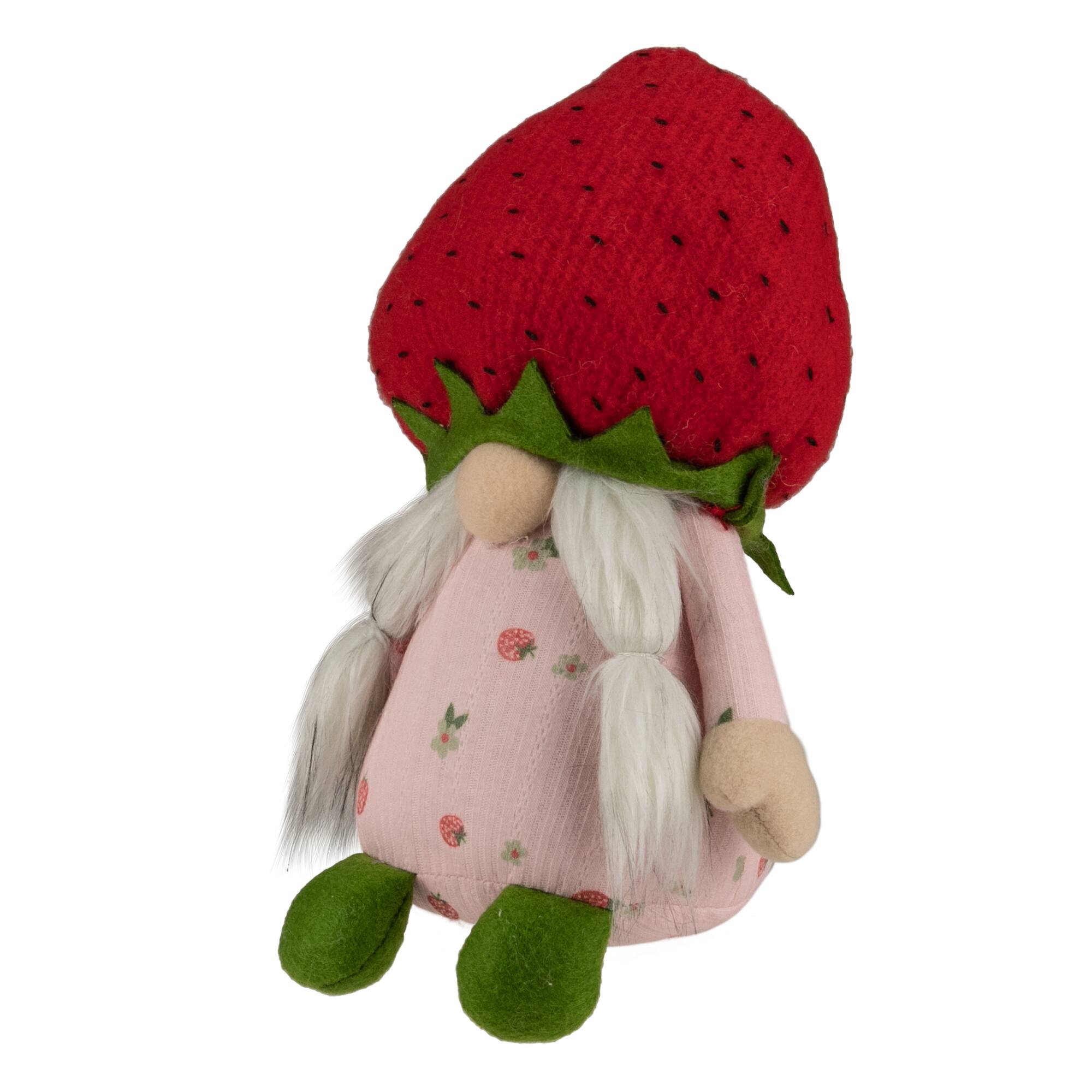 9.5&#x22; Green &#x26; Red Girl Springtime Strawberry Gnome