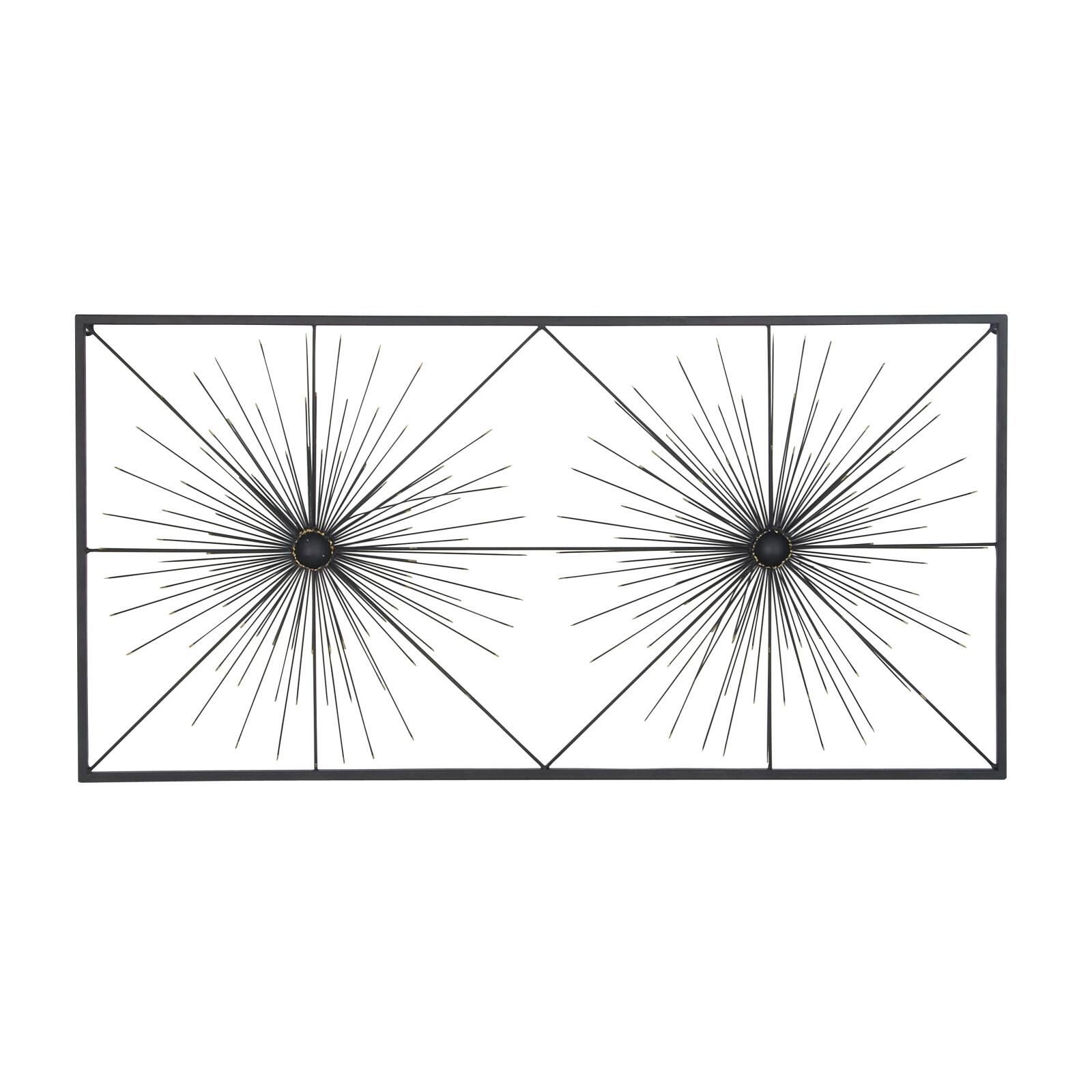 Black Starburst Twins Metal Wall Art