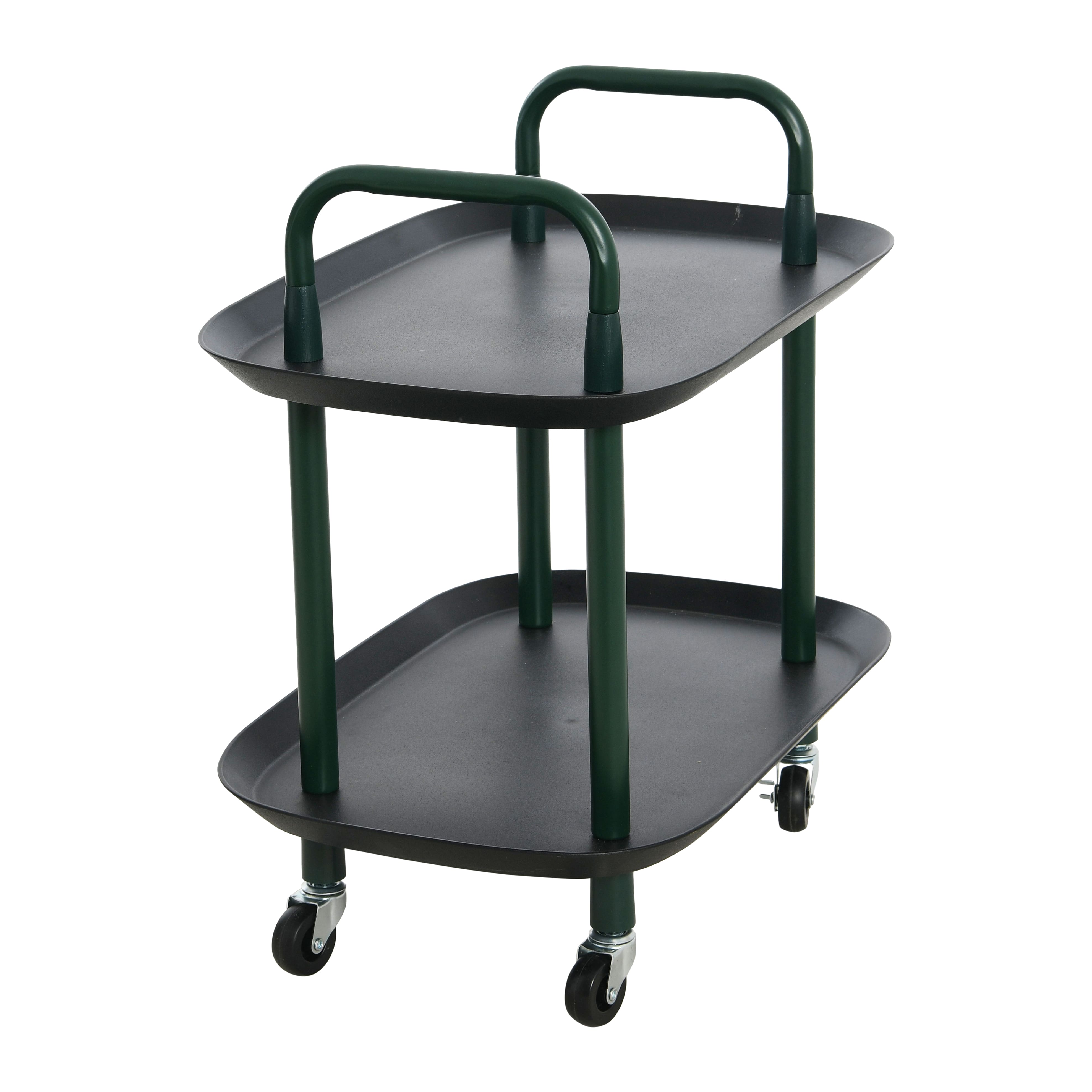 Hello Honey® Main + Mesa™ 2-Tier Modern Plastic and Metal Trolley