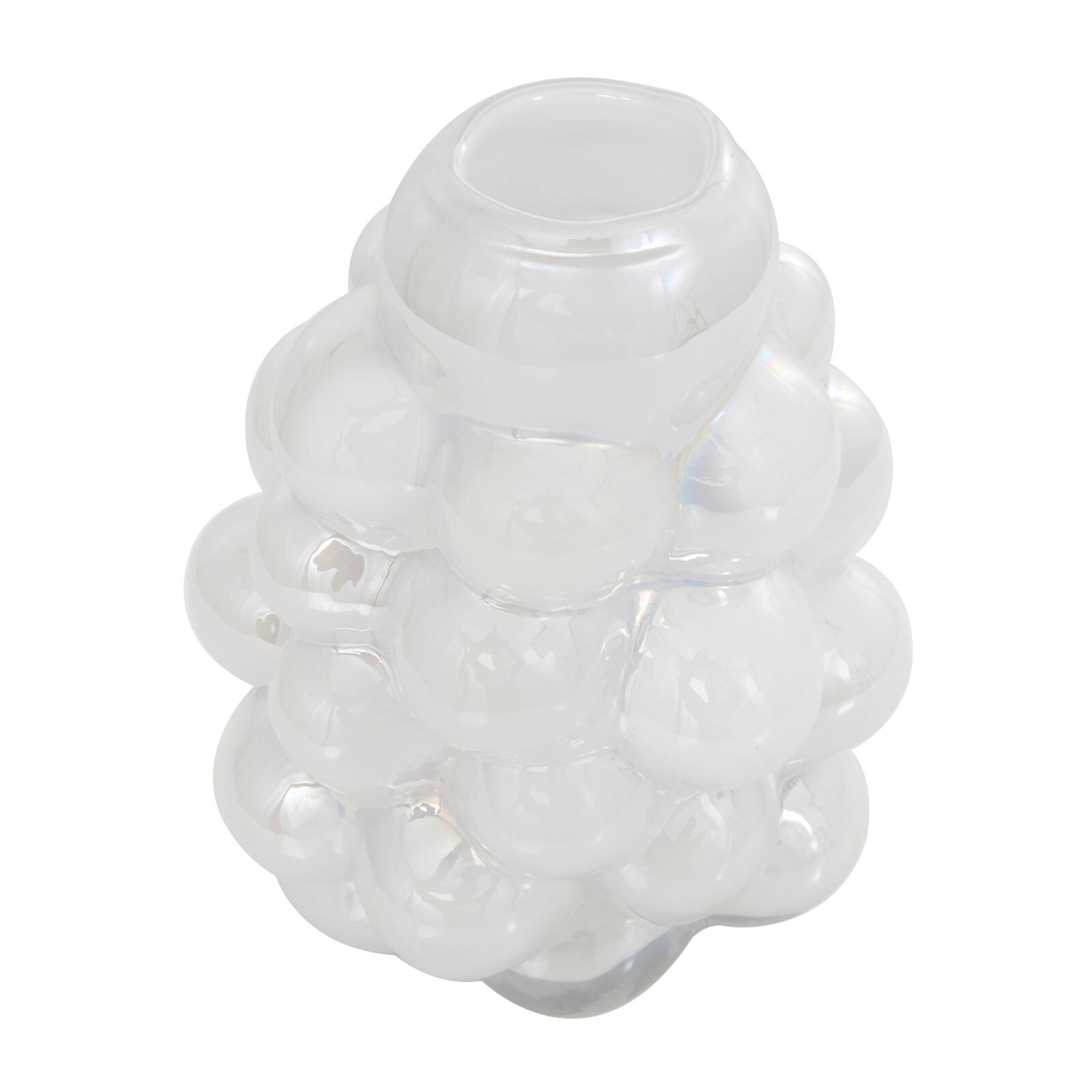 12&#x22; Clear Abstract Handmade Bubble Glass Vase