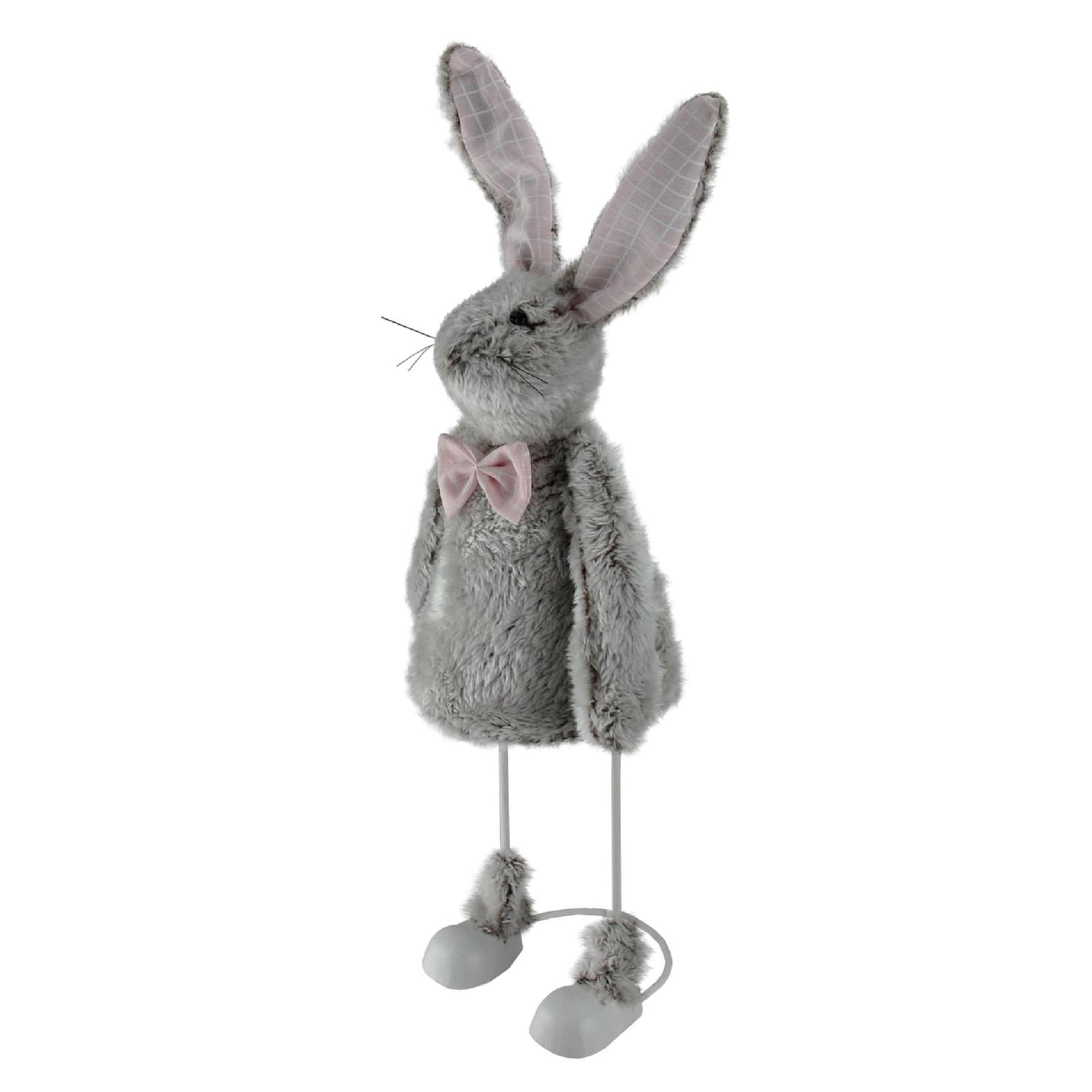 17&#x22; Gray Loaded Rabbit Table Top Easter Figure