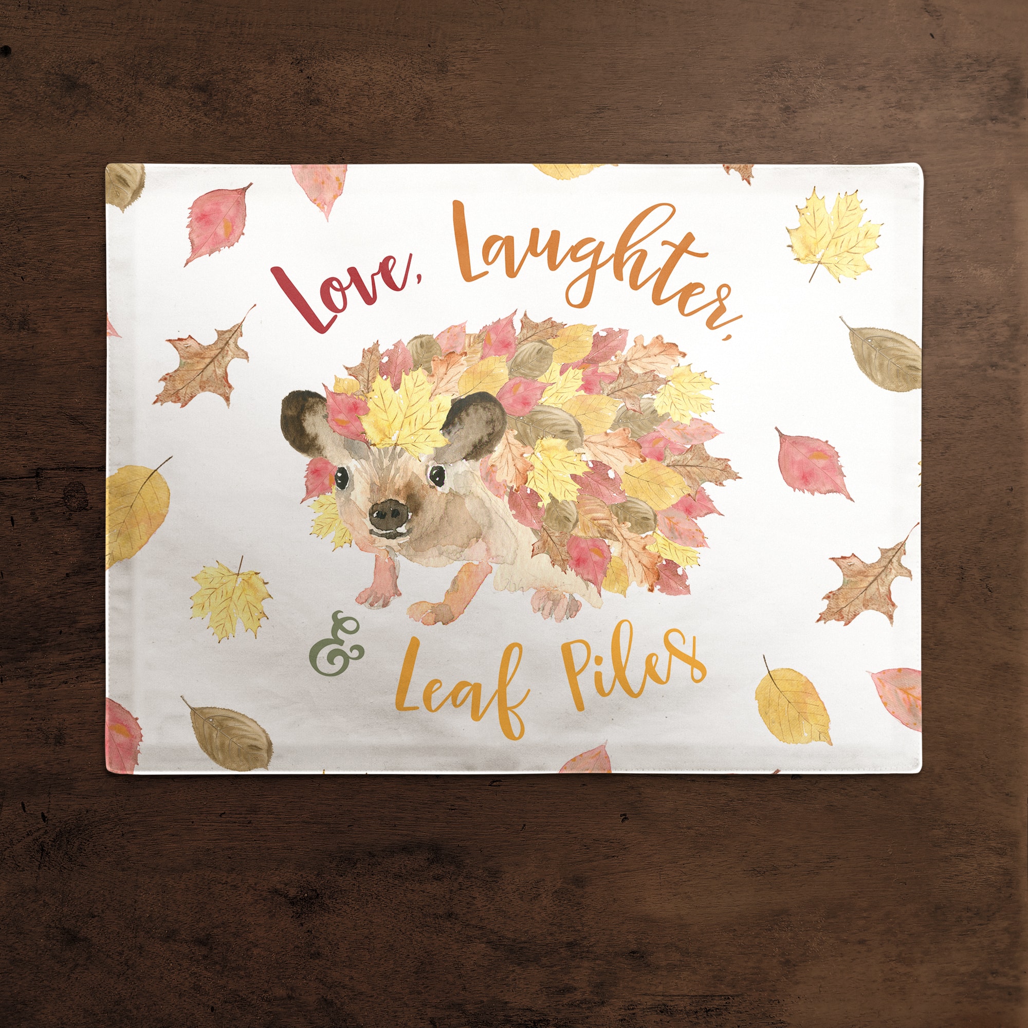 Leaf Hedgehog Cotton Twill Placemat