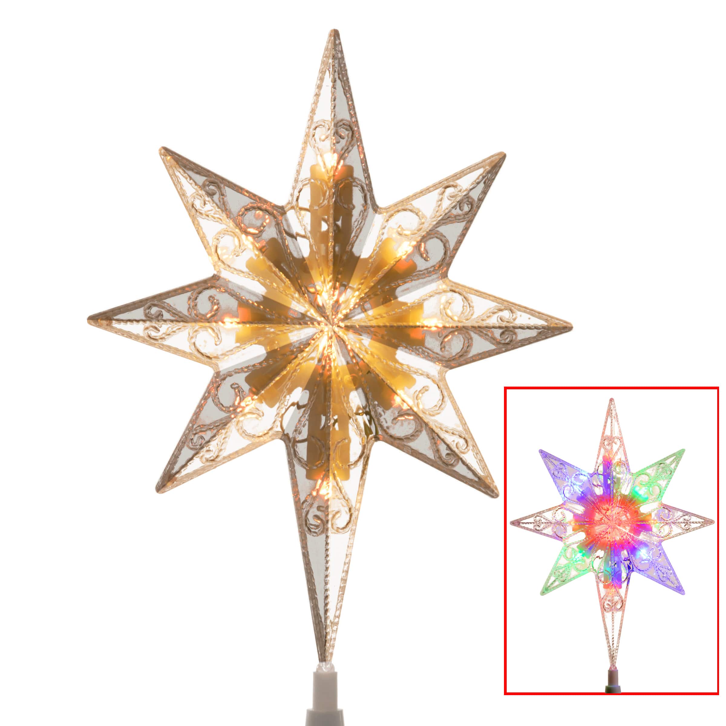 11" Bethlehem Star Tree Topper With Dual Color® LED Lights