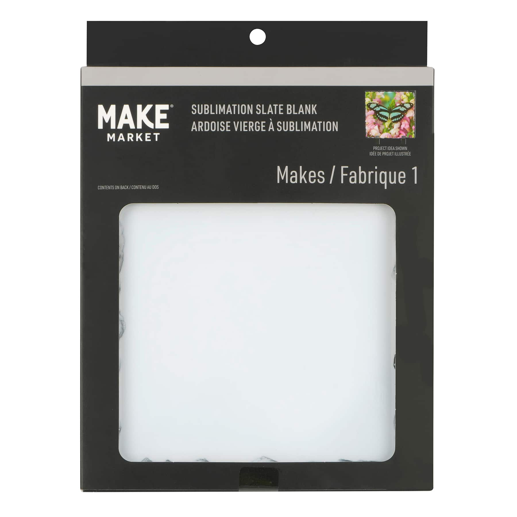 6&#x22; Square Slate Sublimation Blank by Make Market&#xAE;