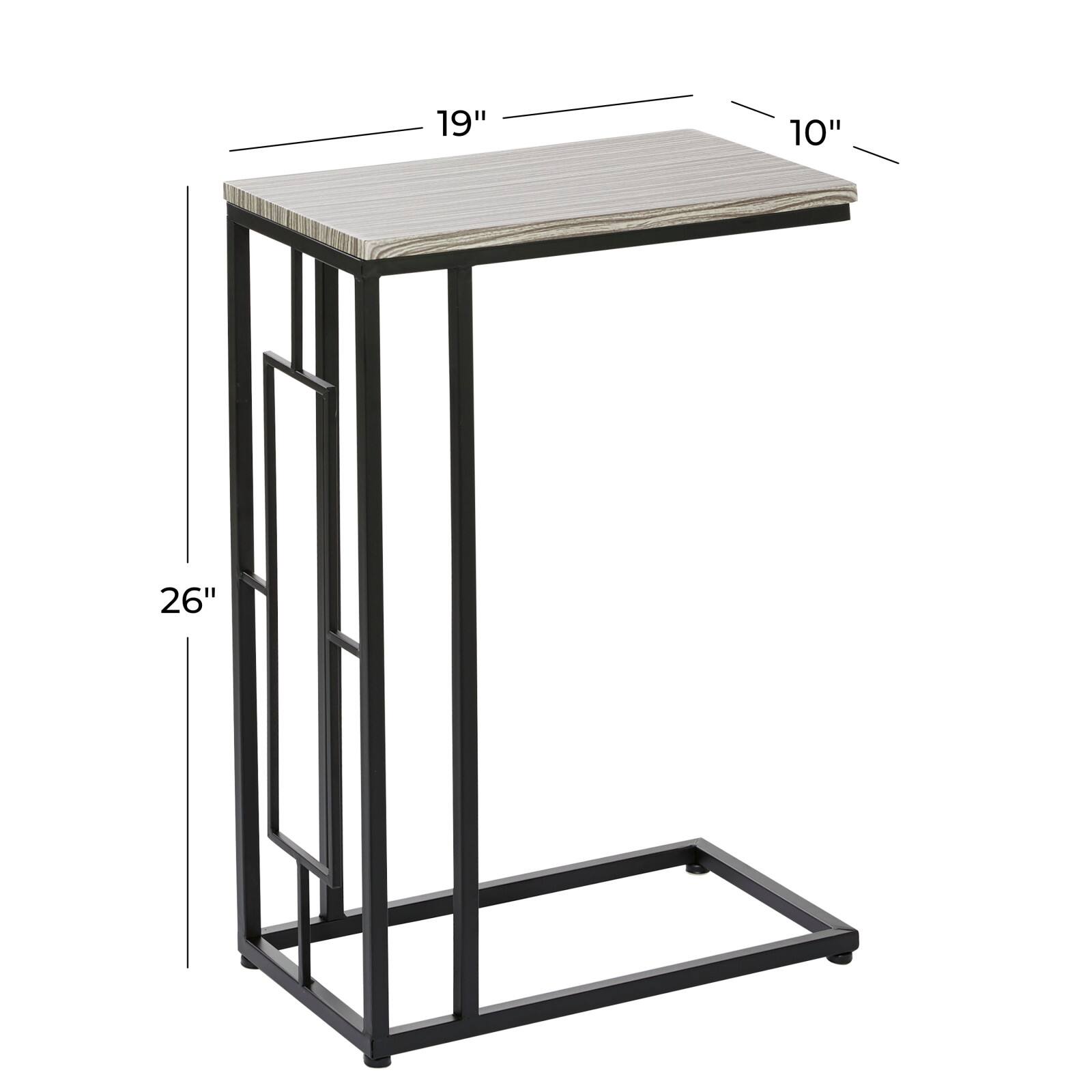 10" Black Contemporary Compact Accent Table