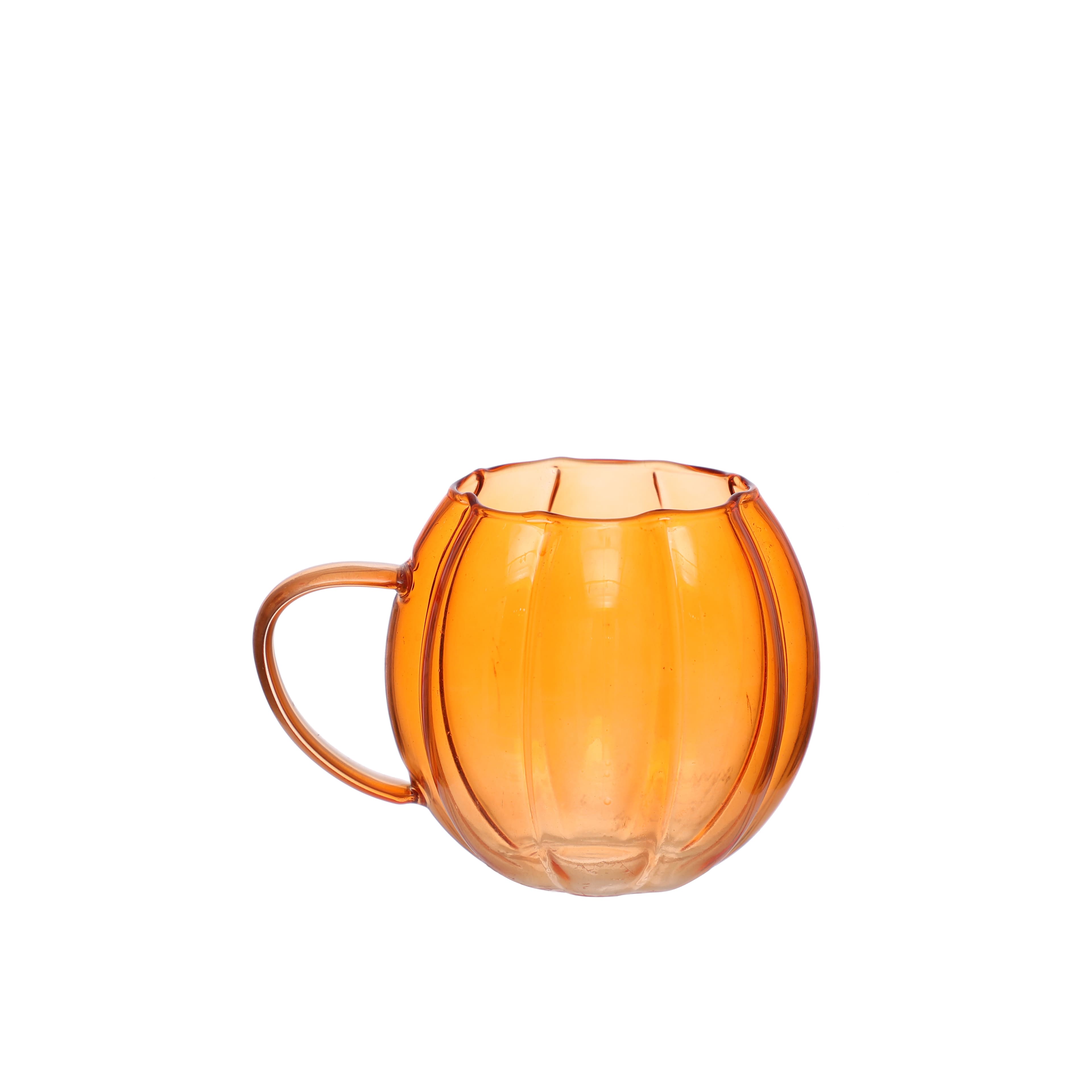 11.8oz. Orange Pumpkin Shape Glass Mug by Ashland&#xAE;