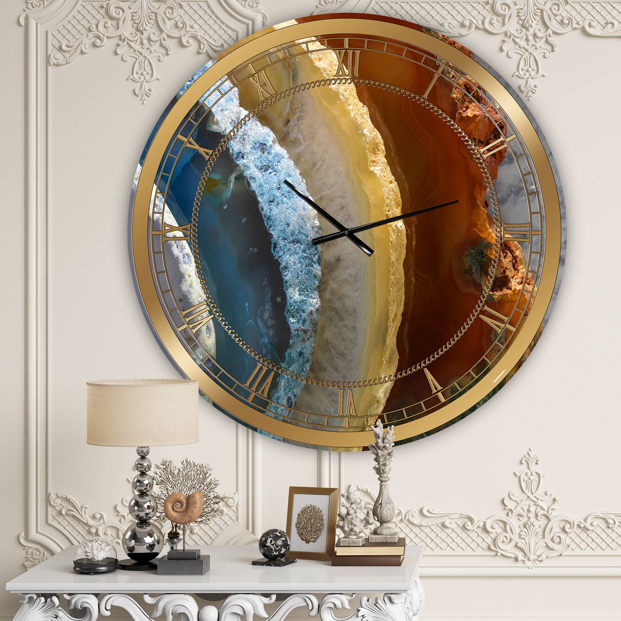 Designart Mineral Slice XV Oversized Fashion Wall Clock