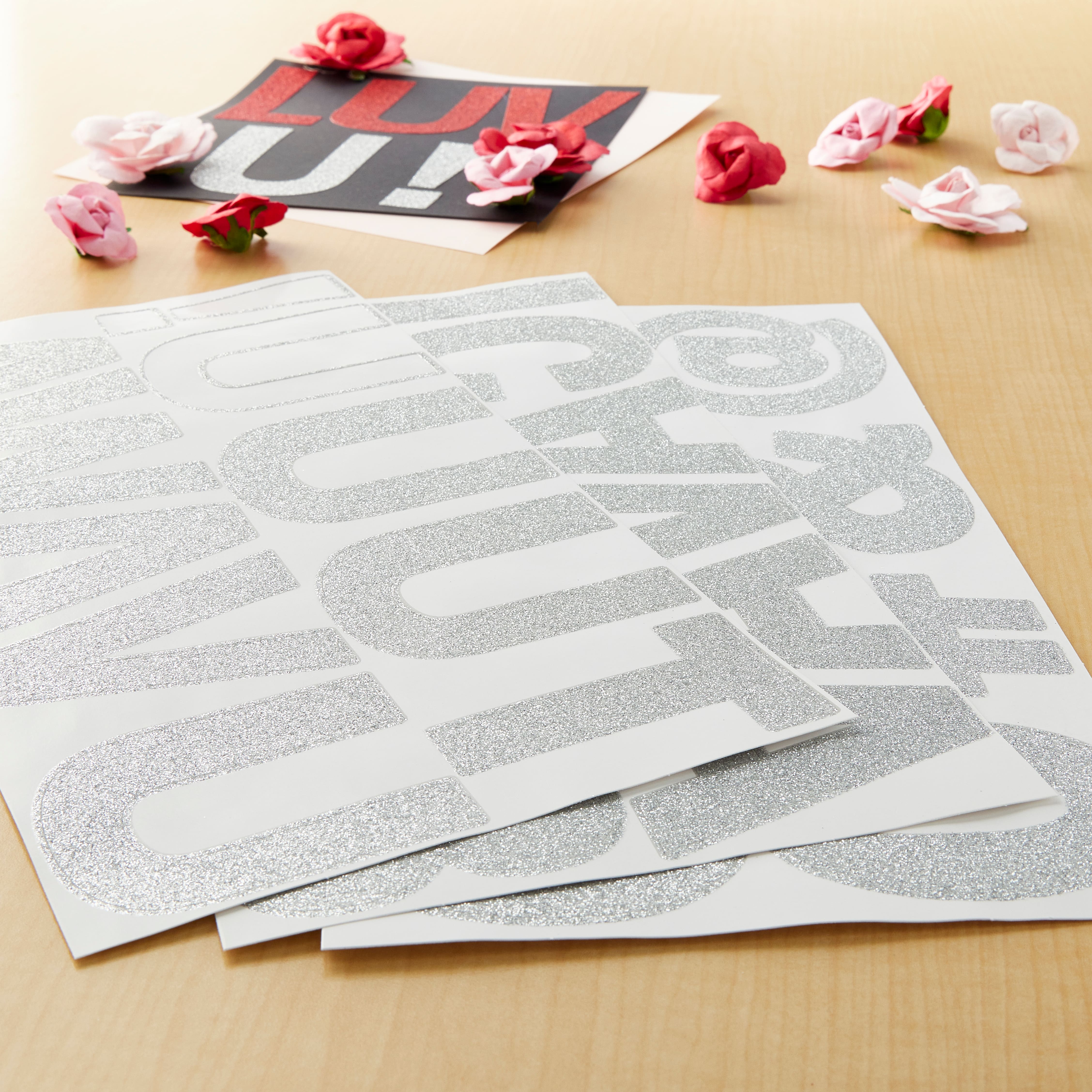 12 Pack: 3.25&#x22; Silver Glitter Alphabet Stickers by Recollections&#x2122;
