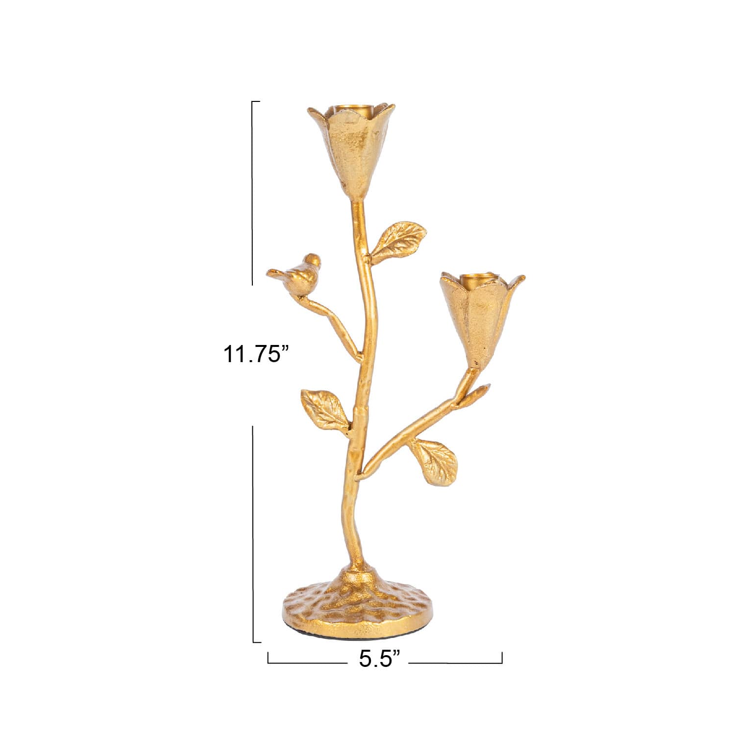 Hello Honey® 11.7" Gold Double Taper Metal Candelabra