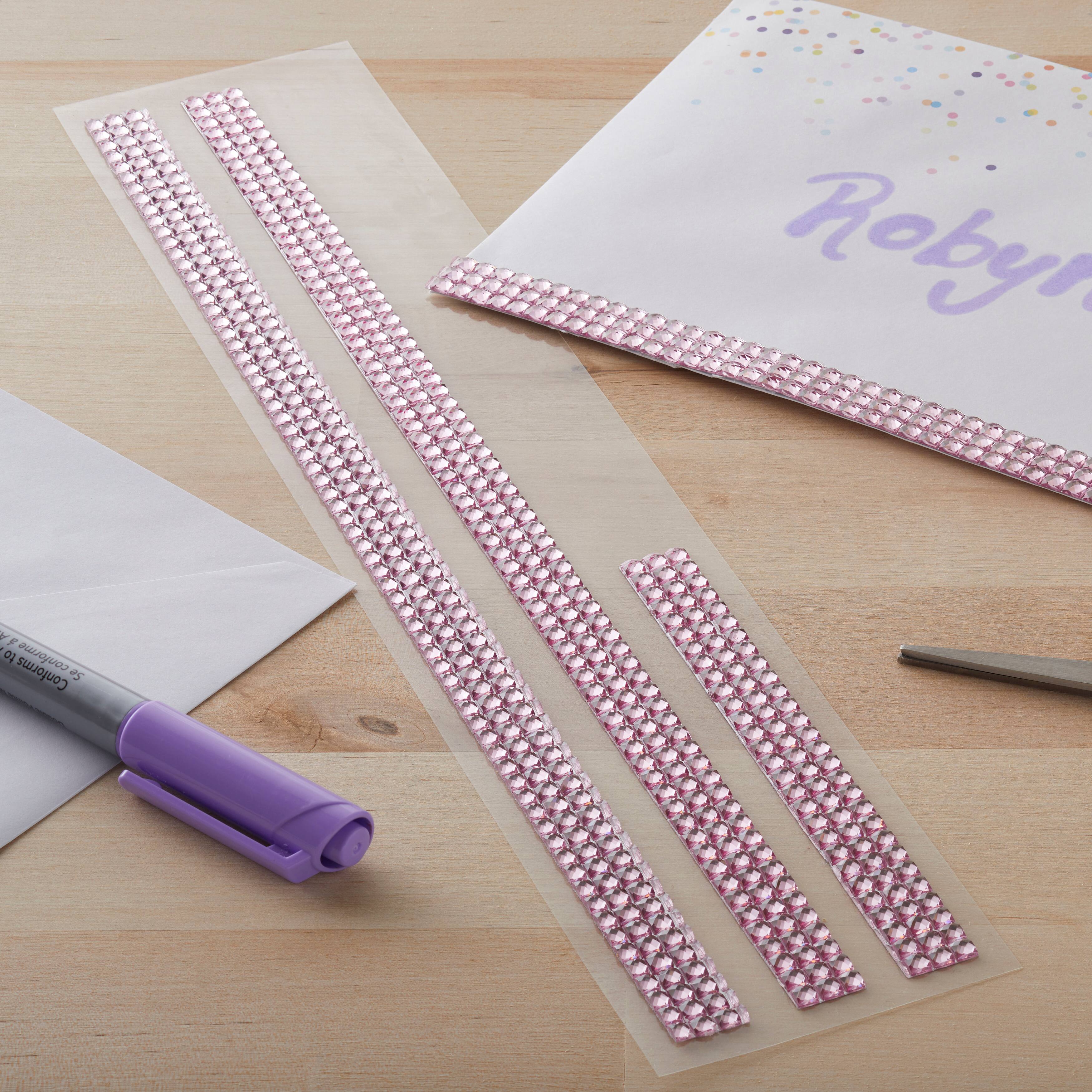 12 Packs: 3 ct. (36 total) Light Pink Border Bling Stickers by Recollections™