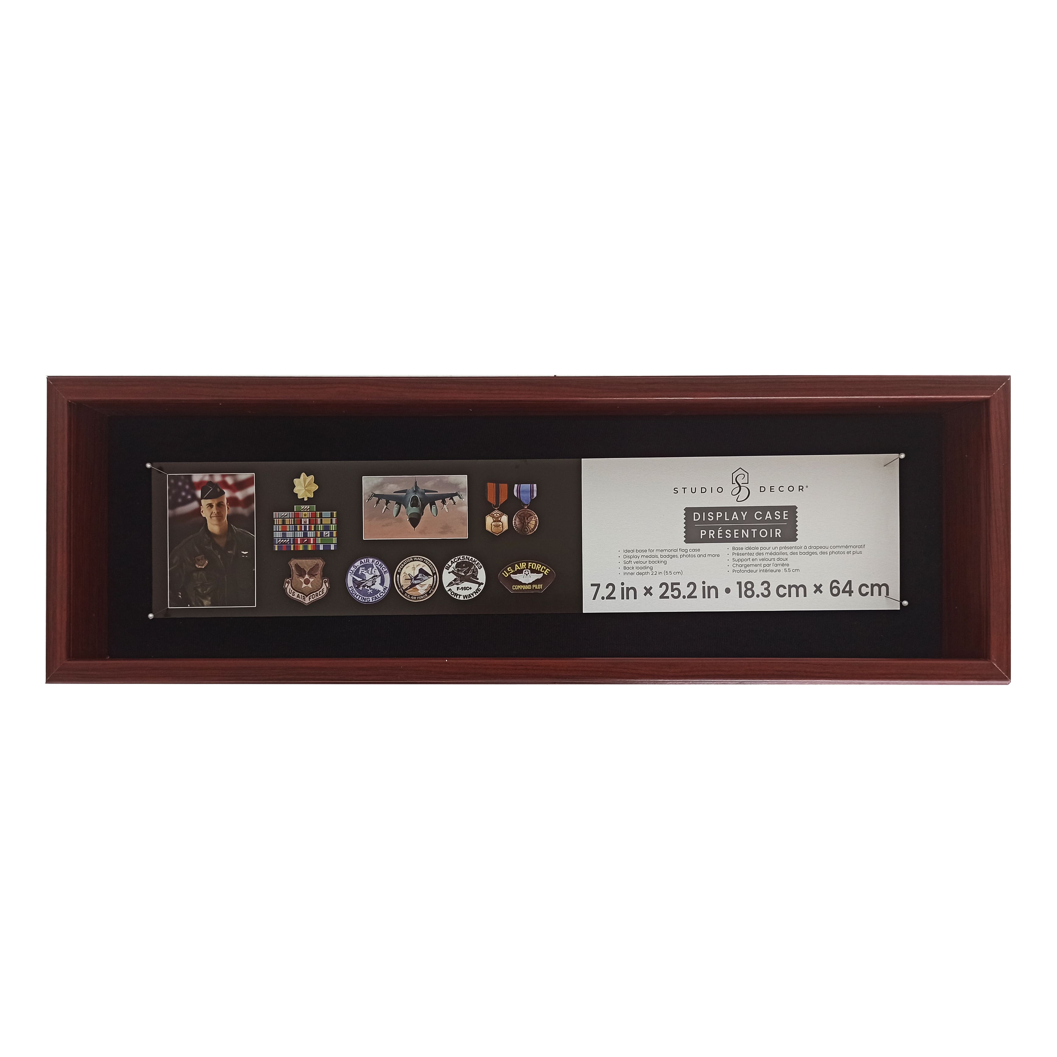 7.25" x 25.25" Mahogany Memorial Display Case by Studio Décor®