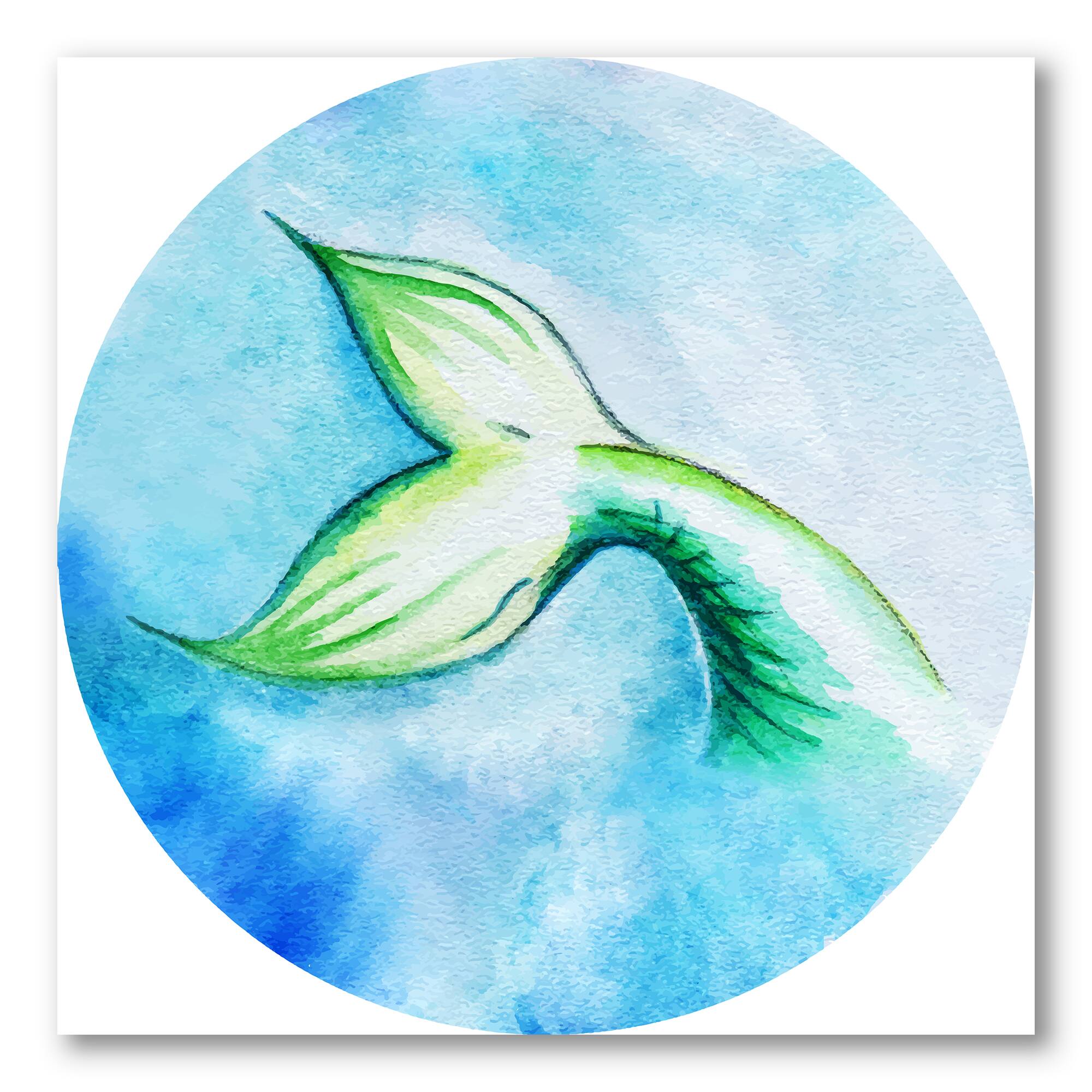Designart - Mermaid Fish Tail - Nautical &#x26; Coastal Canvas Wall Art Print