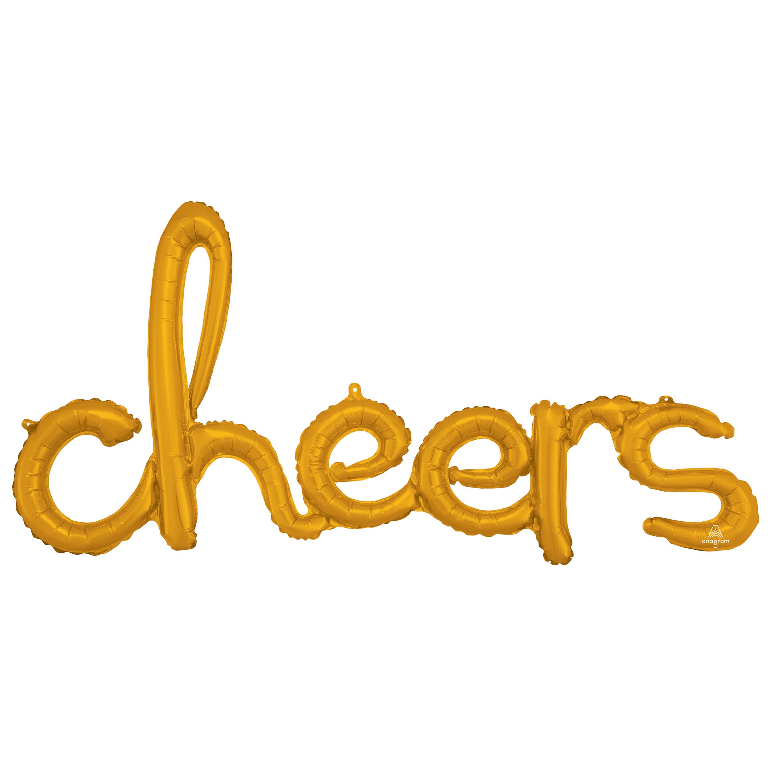 40&#x22; Gold Cheers Script Phrase Foil Balloon