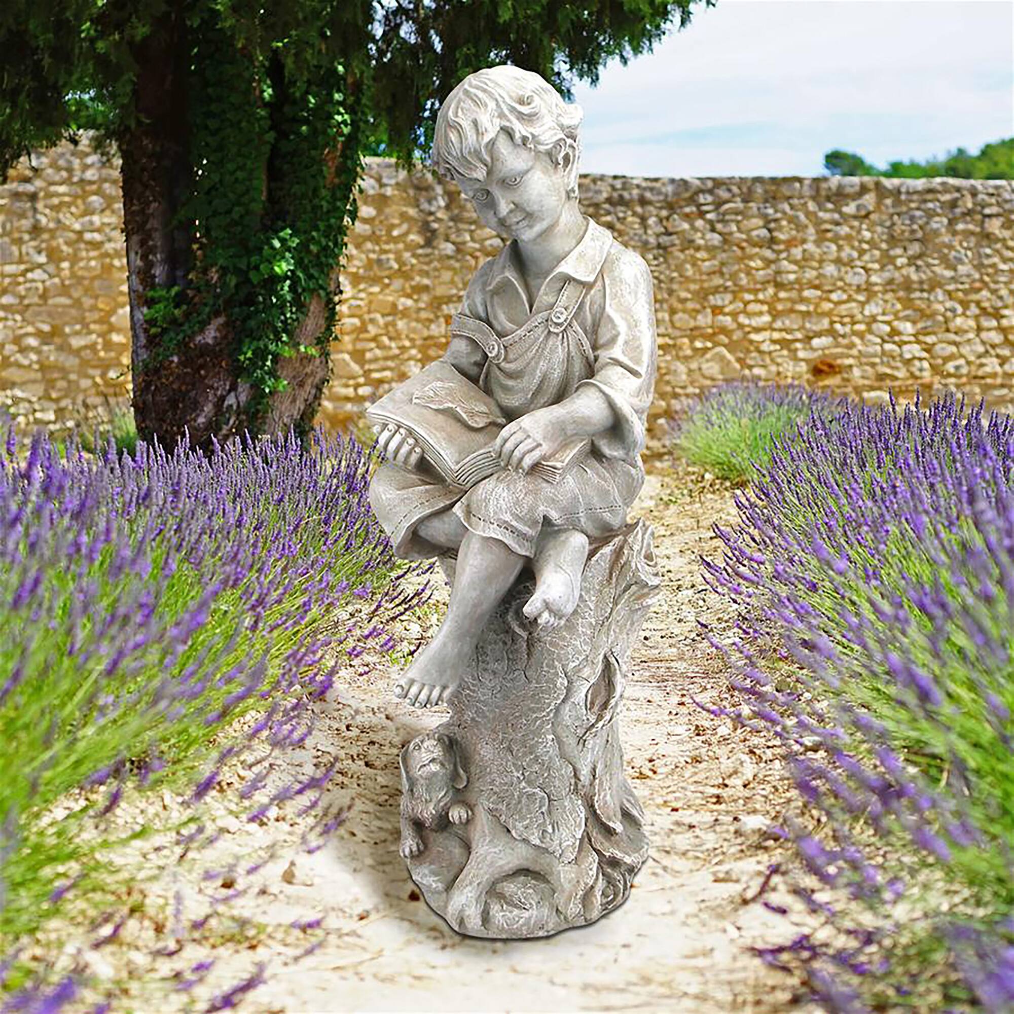 Design Toscano 34.5&#x22; Sebastian the Reading Child Garden Statue