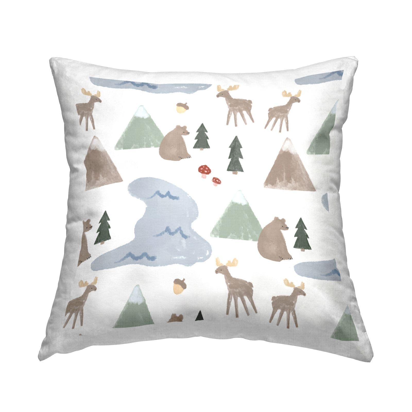 Stupell Industries Varied Animals Wildlife Nature Mountains Scenery Throw Pillow, 18" x 18"
