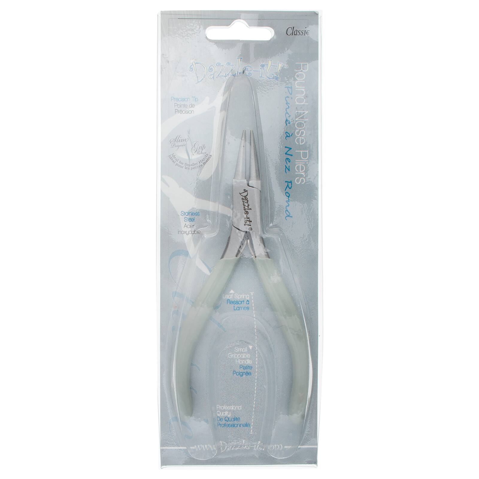 John Bead 4.75" Multi Purpose Classic Slim Stainless Steel Round Nose Jewelry Pliers