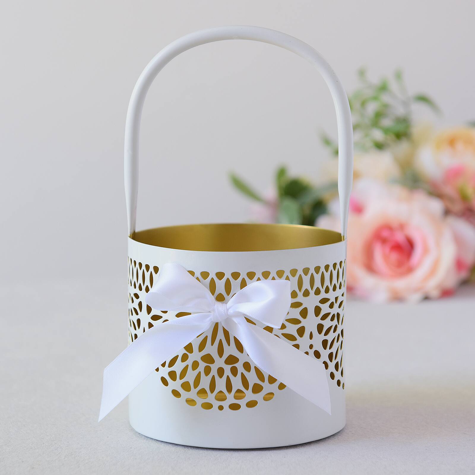 metal flower girl basket