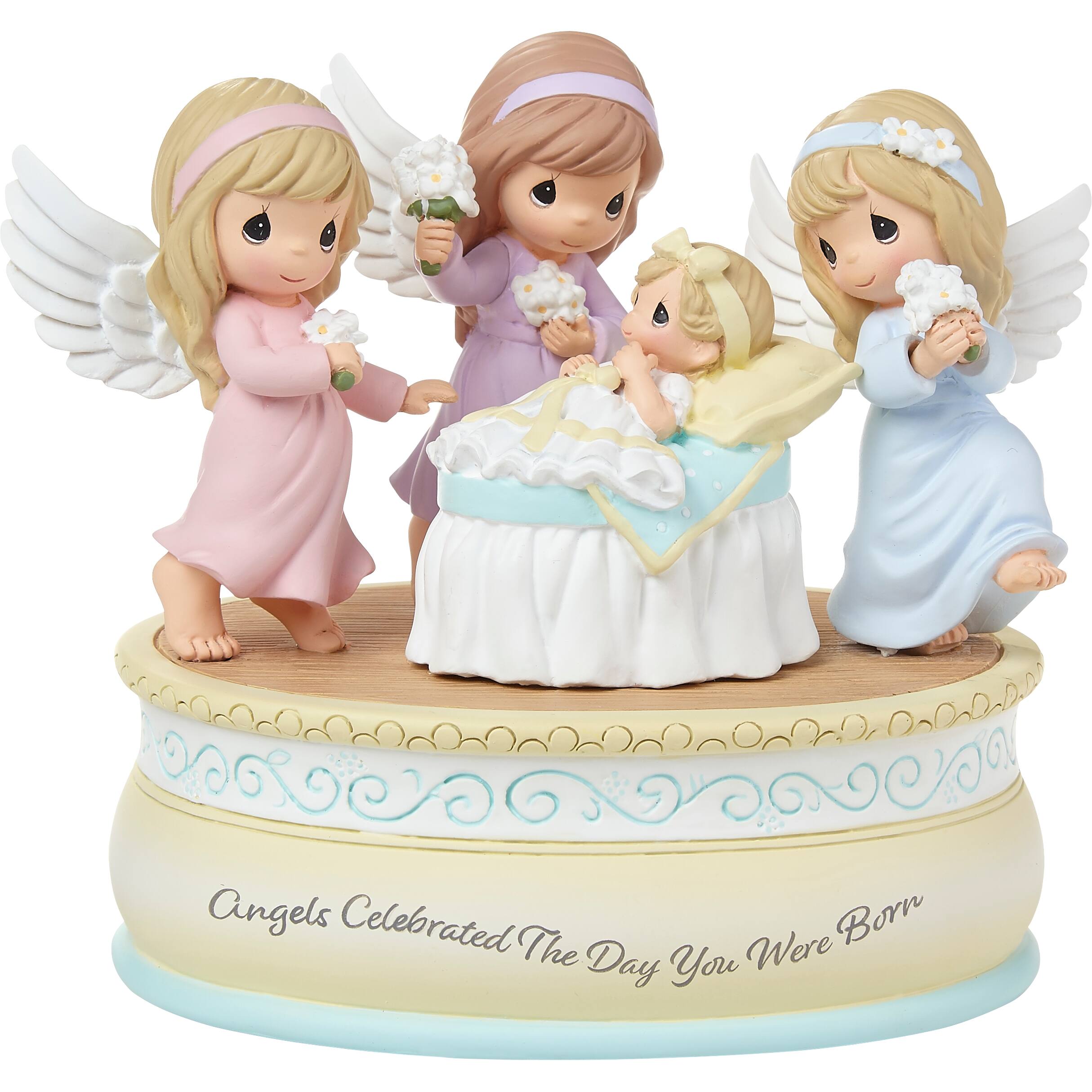 Precious Moments Resin Musical Angels Celebrated The Day You Were Born