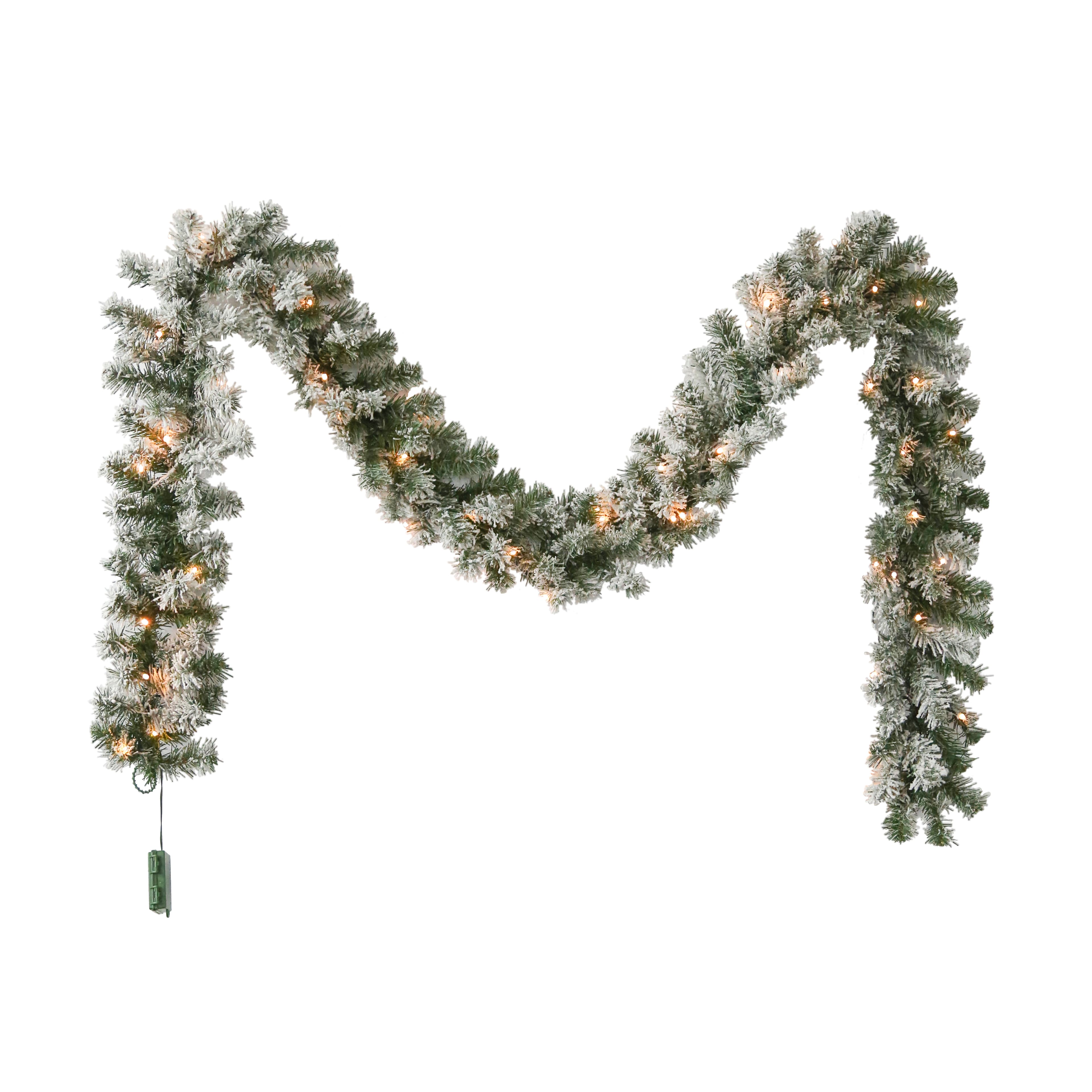 9ft. Pre-Lit Flocked Garland by Ashland&#xAE;