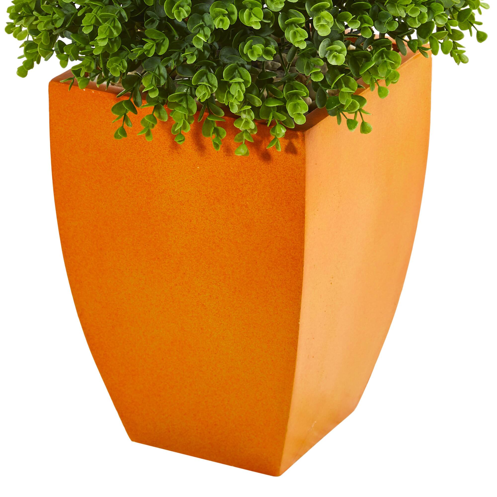 5ft. Eucalyptus Topiary in Orange Planter