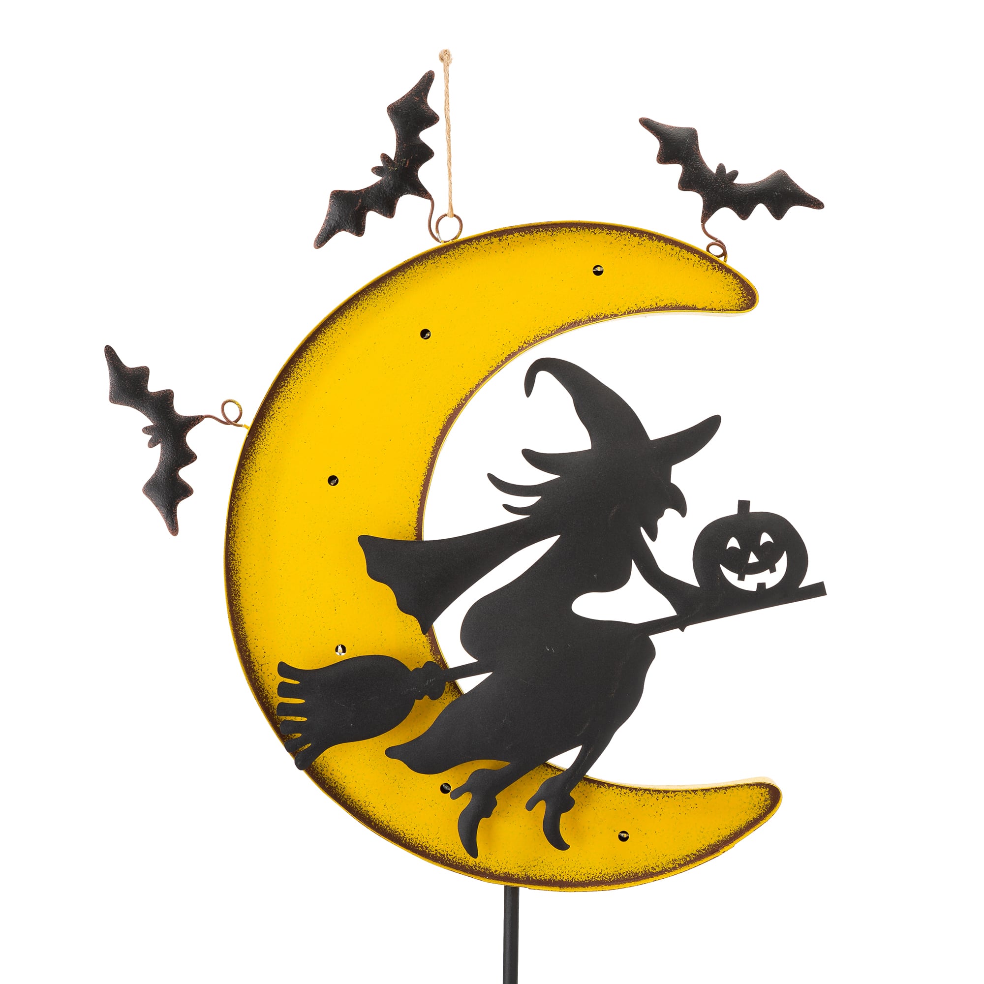 Glitzhome® 45" Lighted Metal Halloween Moon Yard Stake