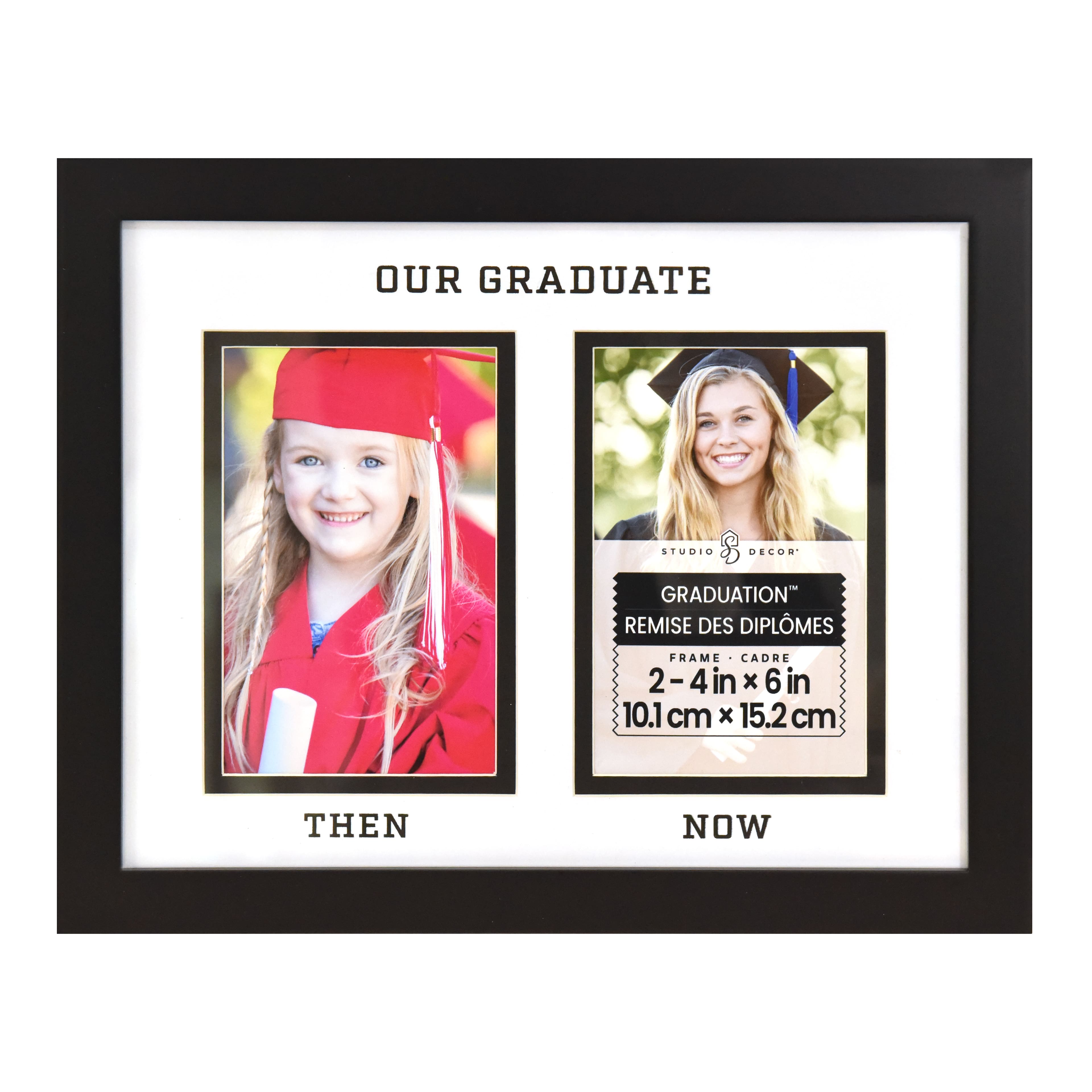 2 Opening Graduation&#x2122; 4&#x22; x 6&#x22; Black Then &#x26; Now Frame with Mat by Studio D&#xE9;cor&#xAE;