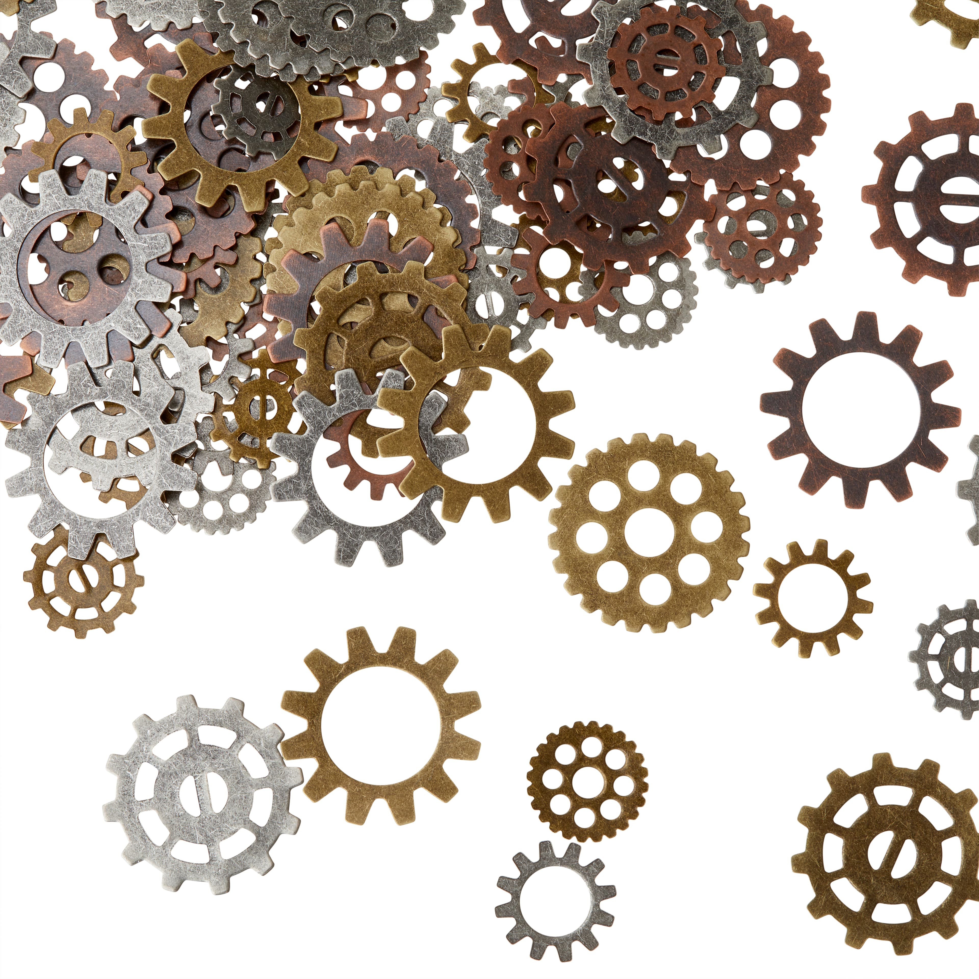12 Packs: 90 ct. (1,080 total) Found Objects&#x2122; Antique Silver, Copper &#x26; Brass Gears by Bead Landing&#x2122;