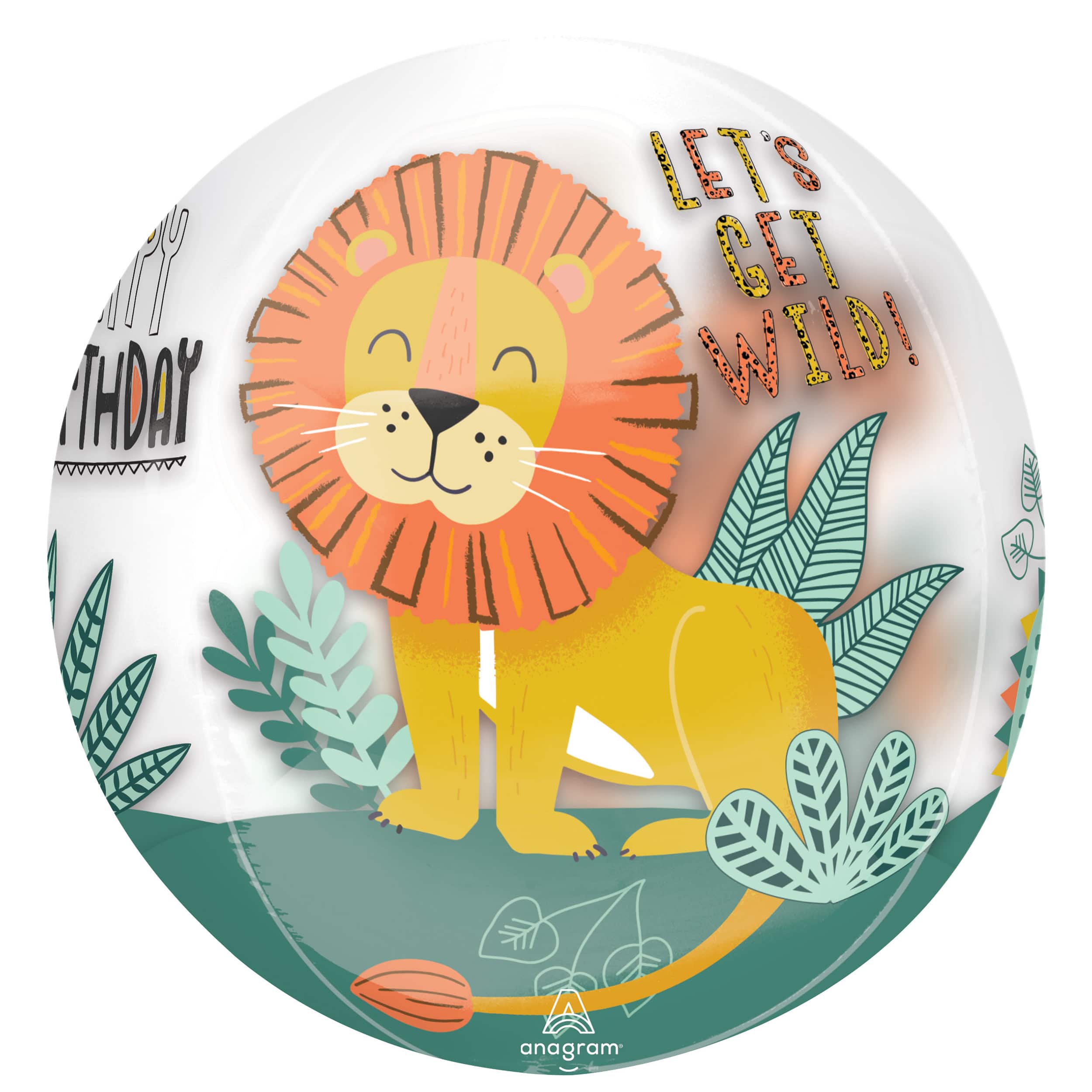 Orbz&#xAE; XL&#x2122; 16&#x22; Get Wild Birthday Clear Foil Balloon