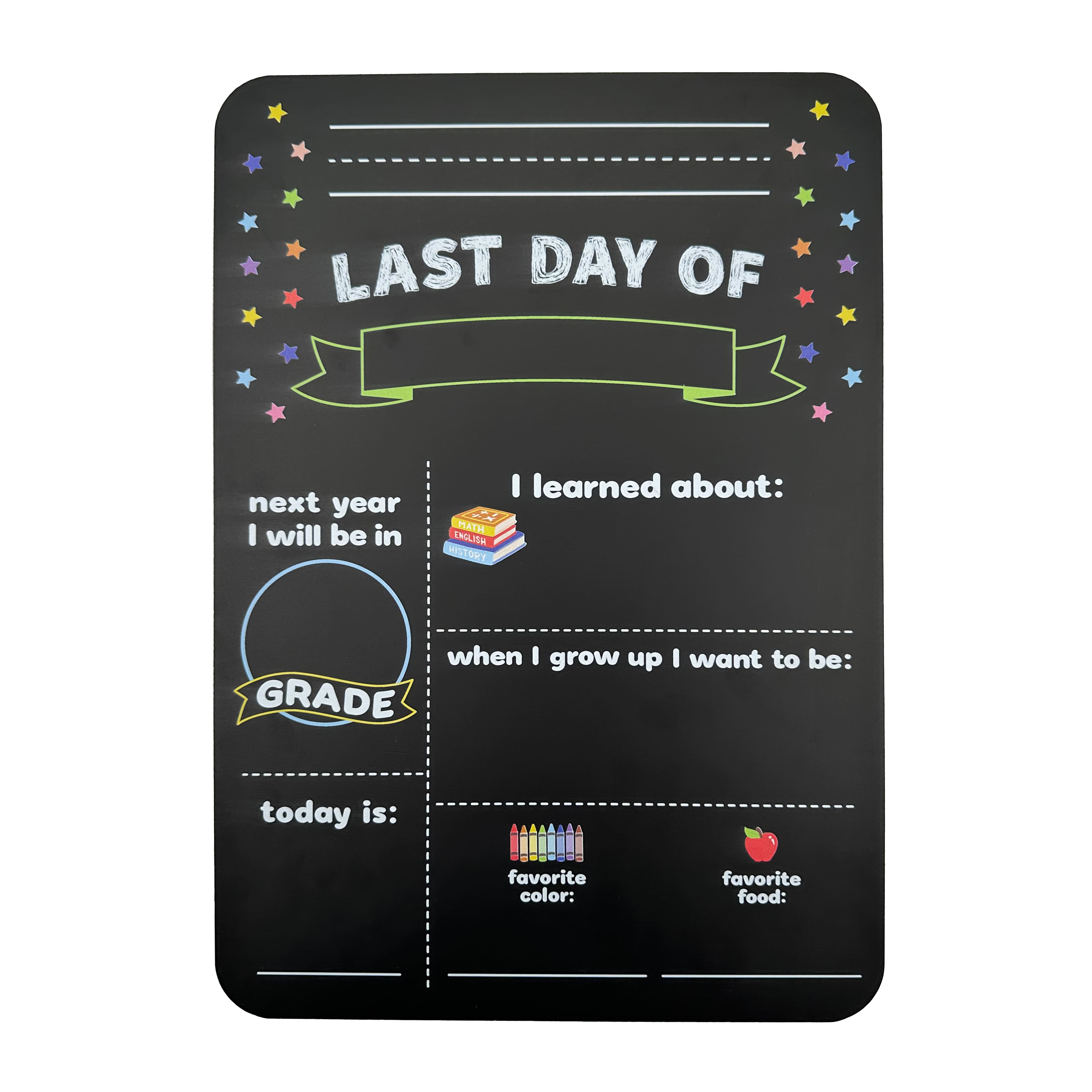 Black Double-Sided First &#x26; Last Day Chalkboard by B2C&#x2122;