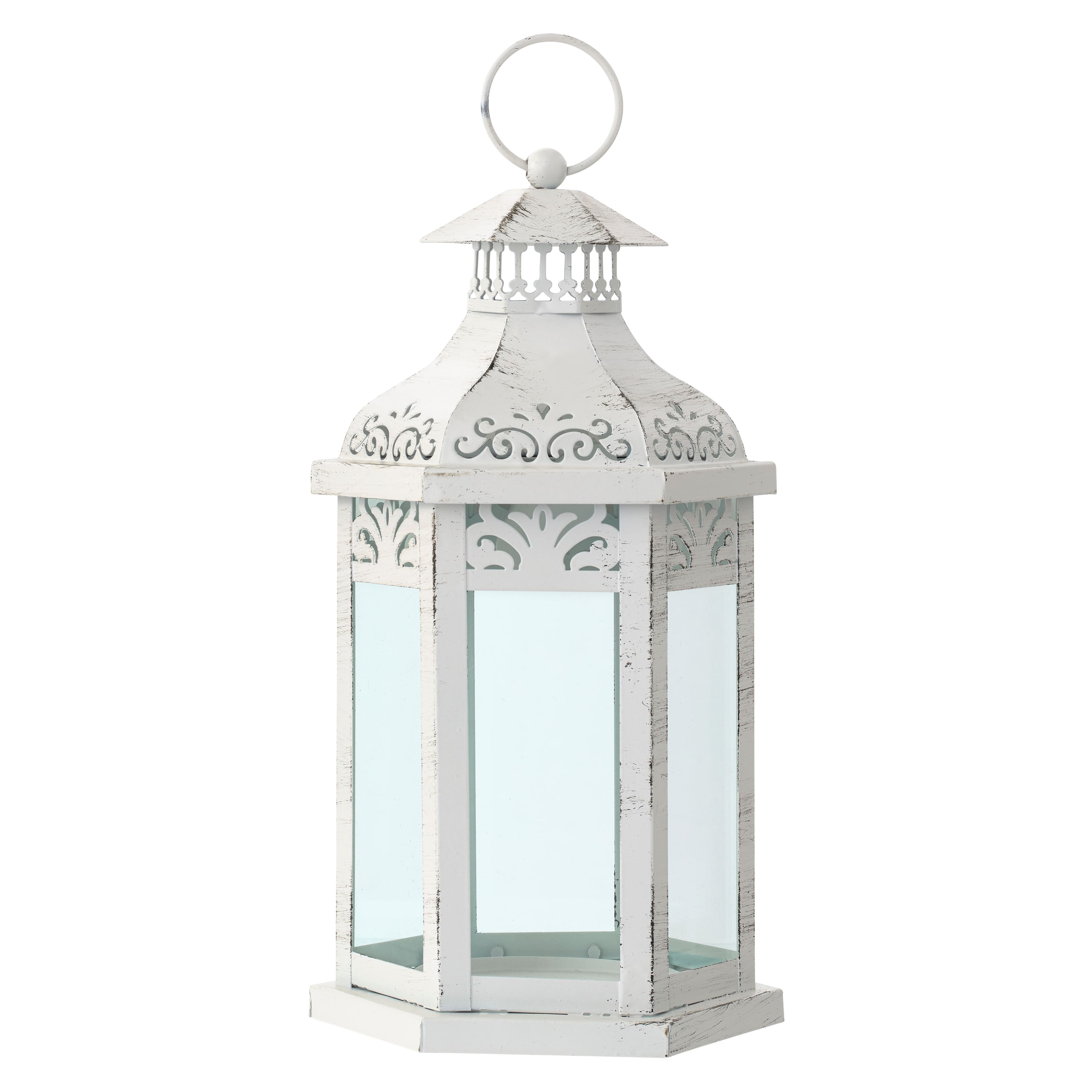 6 Pack: 10.5&#x22; White Metal Lantern by Ashland&#xAE;